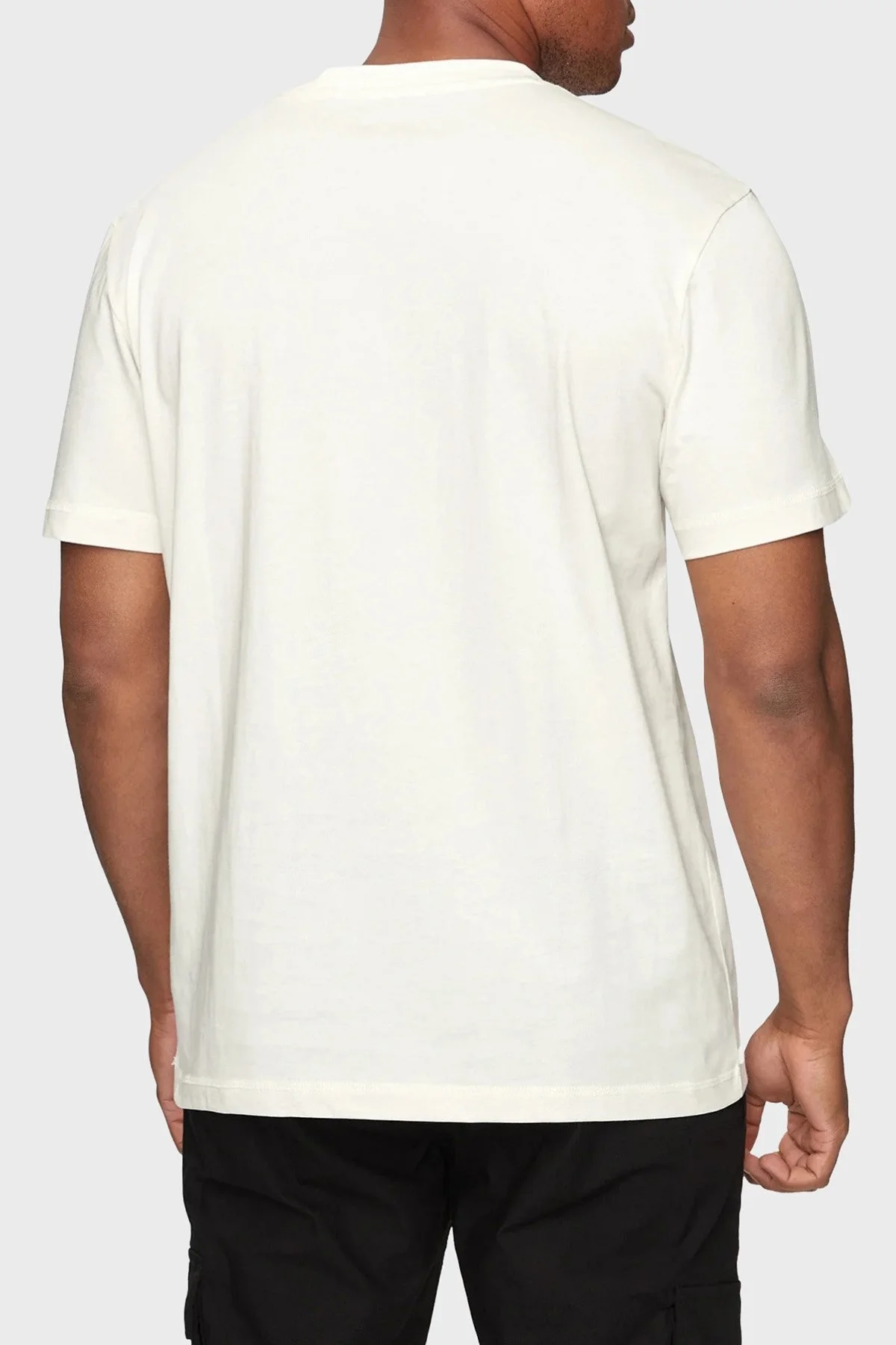 Calvin Klein Pamuklu Regular Fit Bisiklet Yaka Logolu J30J325649YBI Erkek T Shirt J30J325649 YBI EKRU - 2