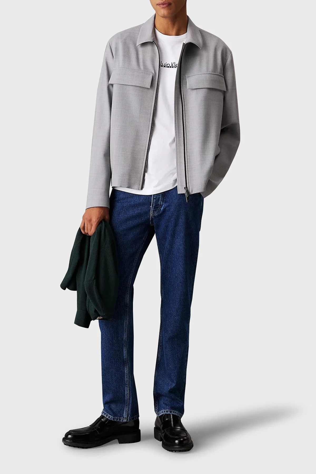 Calvin Klein Pamuklu Regular Fit Bisiklet Yaka Logolu K10K113802YAF Erkek T Shirt K10K113802 YAF BEYAZ - 6