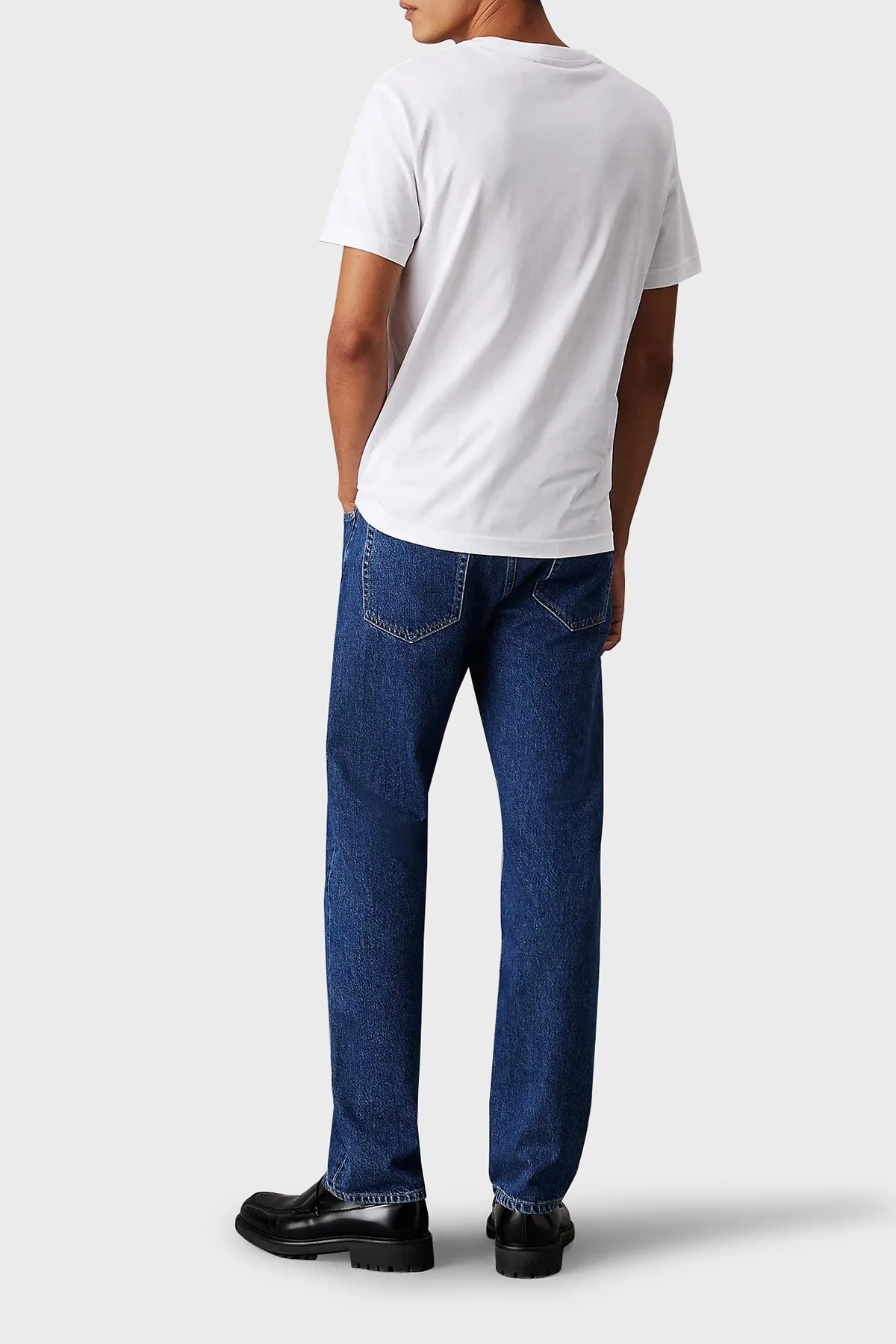 Calvin Klein Pamuklu Regular Fit Bisiklet Yaka Logolu K10K113802YAF Erkek T Shirt K10K113802 YAF BEYAZ - 7