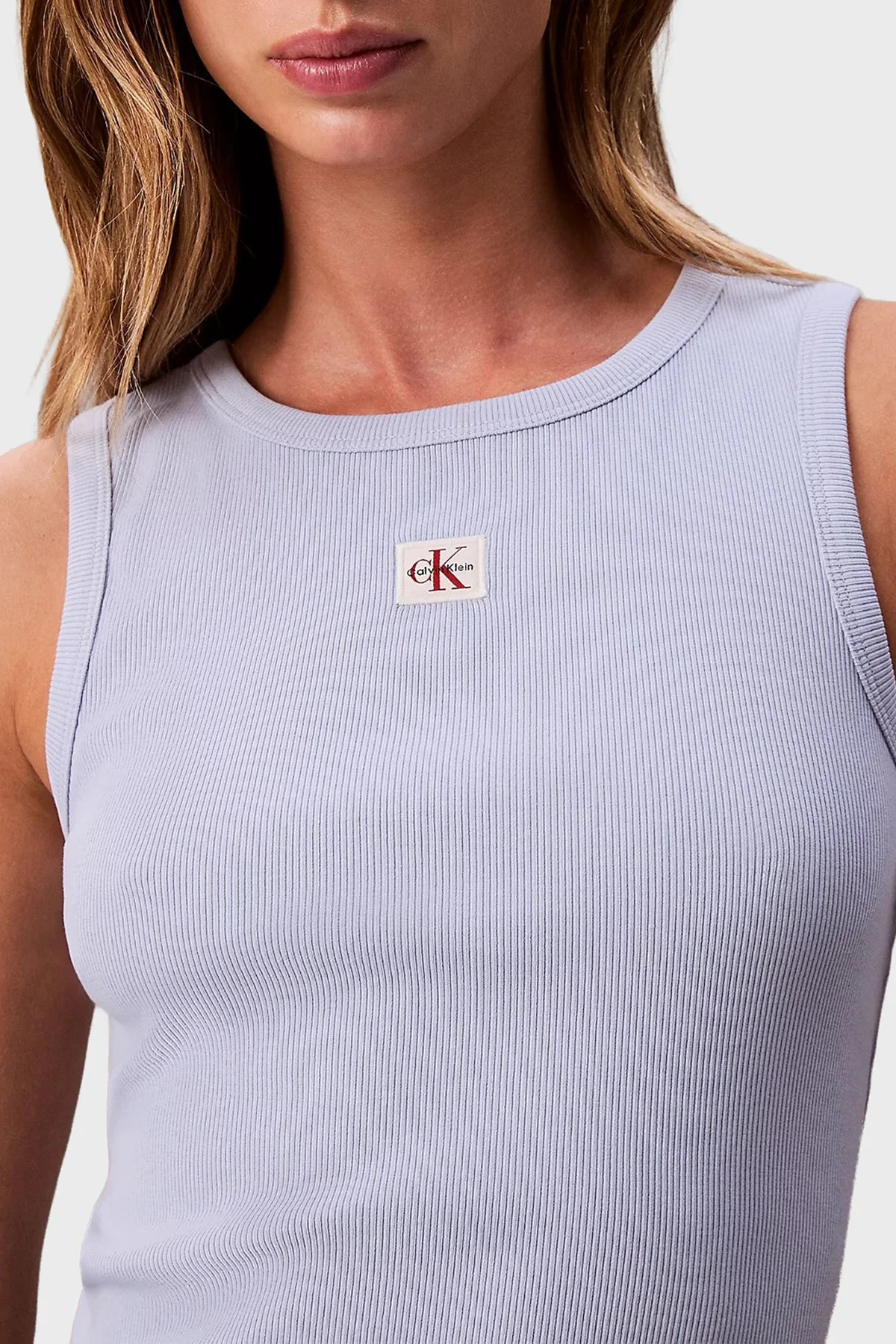 Calvin Klein Pamuklu Regular Fit Bisiklet Yaka Logolu LV047C201GTKF Bayan Top LV047C201G TKF LİLA - 5