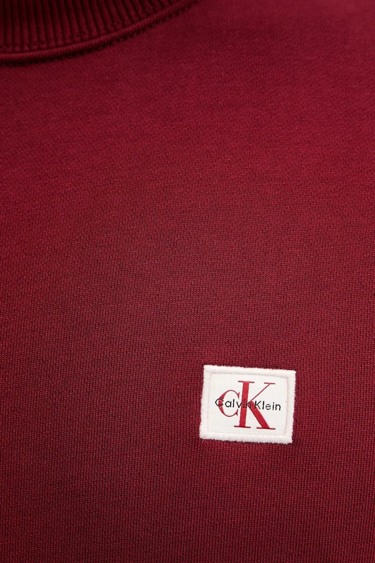 Calvin Klein Pamuklu Regular Fit Bisiklet Yaka Logolu LV04RC273GWCV Erkek Sweat LV04RC273G WCV BORDO - 4