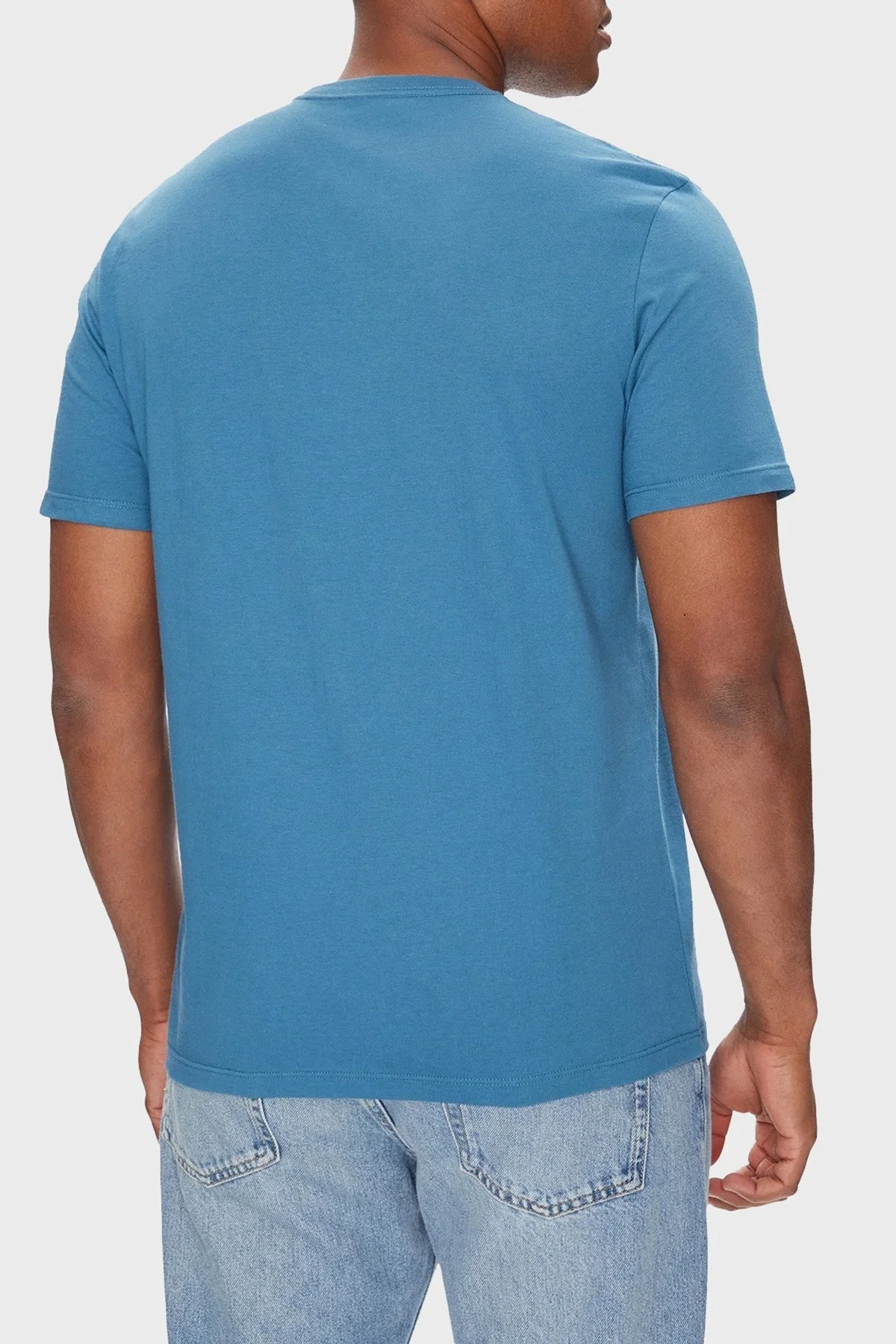 Calvin Klein Pamuklu Regular Fit Bisiklet Yaka Logolu LV04RC852GCCY Erkek T Shirt LV04RC852G CCY MAVİ - 3