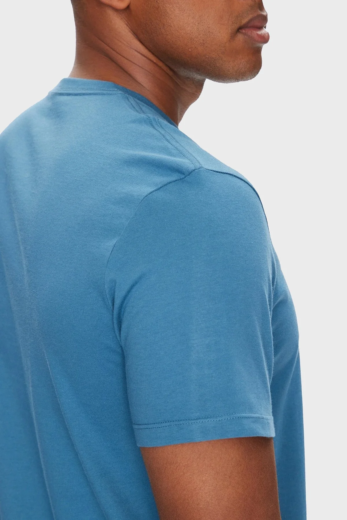 Calvin Klein Pamuklu Regular Fit Bisiklet Yaka Logolu LV04RC852GCCY Erkek T Shirt LV04RC852G CCY MAVİ - 5