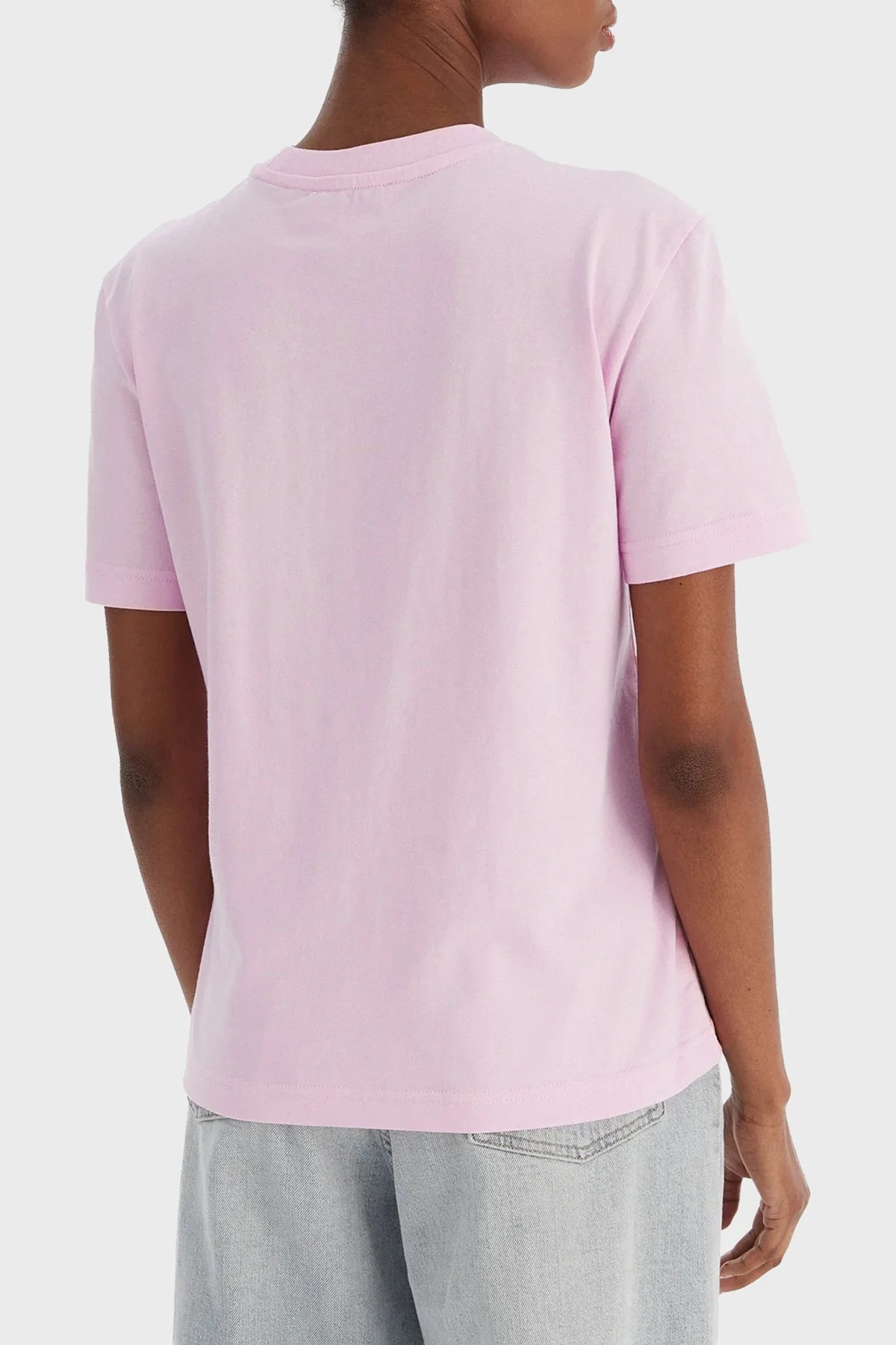 Calvin Klein Pamuklu Regular Fit Bisiklet Yaka Logolu LV147C857G2MU Bayan T Shirt LV147C857G 2MU PEMBE - 3