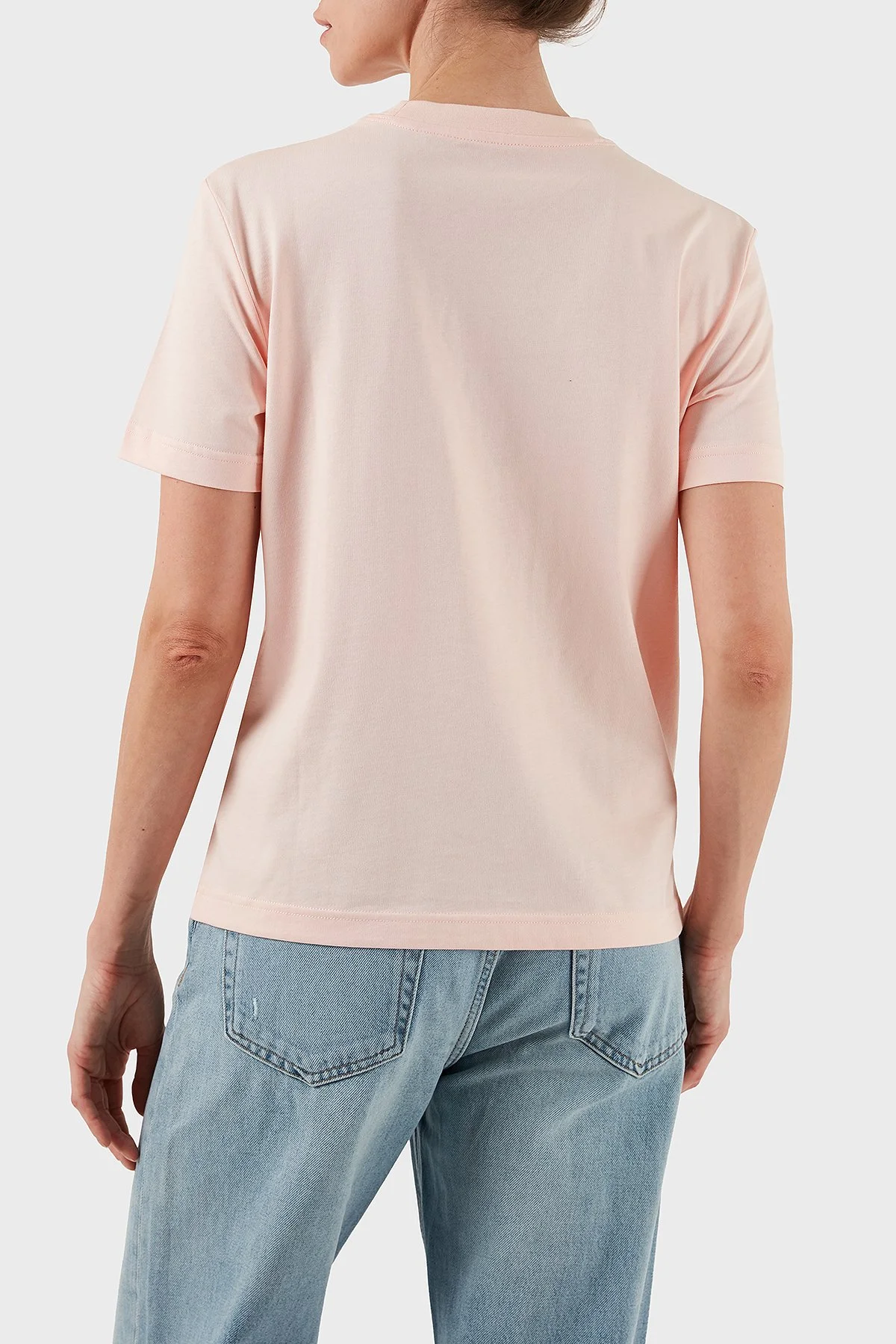 Calvin Klein Pamuklu Regular Fit Bisiklet Yaka Logolu LV147C857GVI7 Bayan T Shirt LV147C857G VI7 AÇIK PEMBE - 3