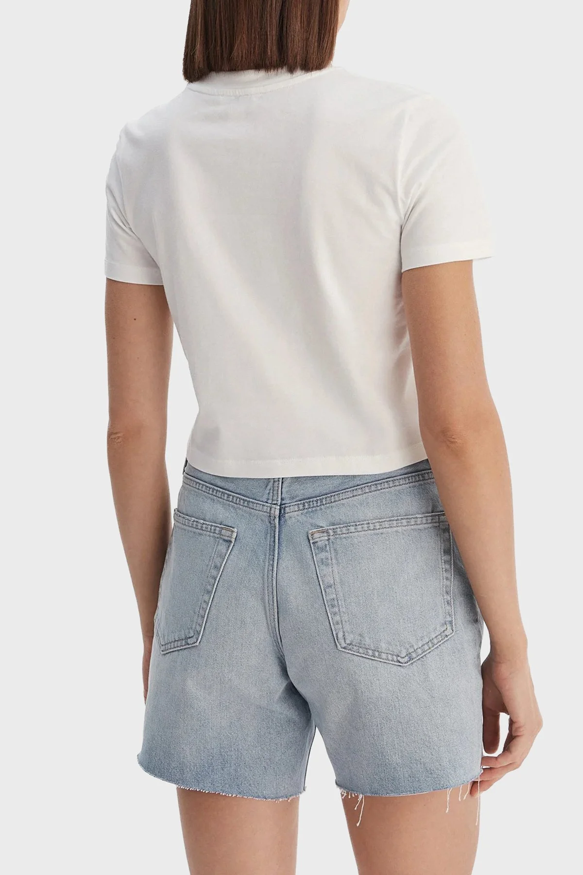 Calvin Klein Pamuklu Regular Fit Bisiklet Yaka LV047AB213YAF Bayan T Shirt LV047AB213 YAF BEYAZ - 3