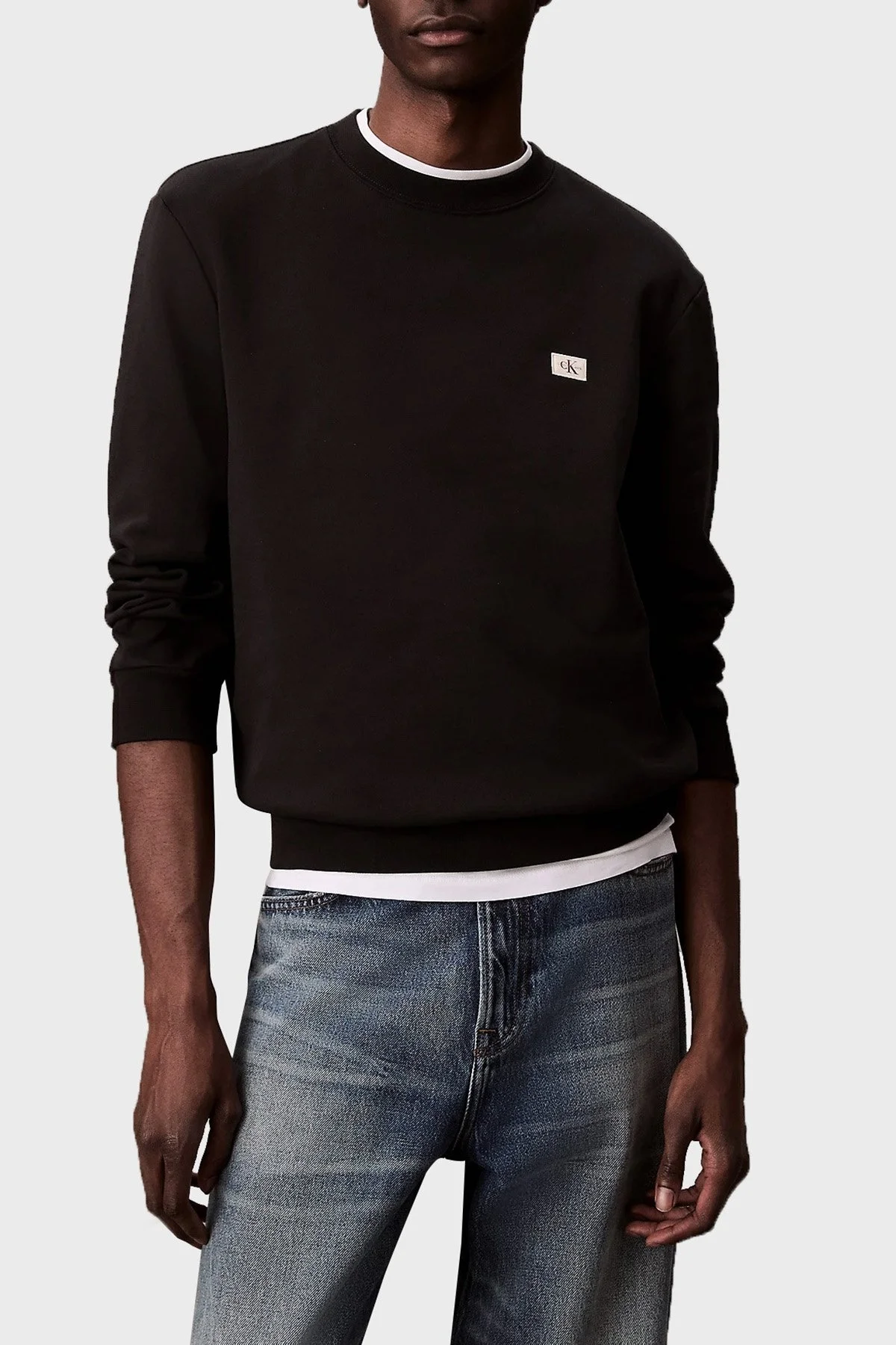 Calvin Klein Pamuklu Regular Fit Bisiklet Yaka LV04RC273GUB1 Erkek Sweat LV04RC273G UB1 SİYAH - 1