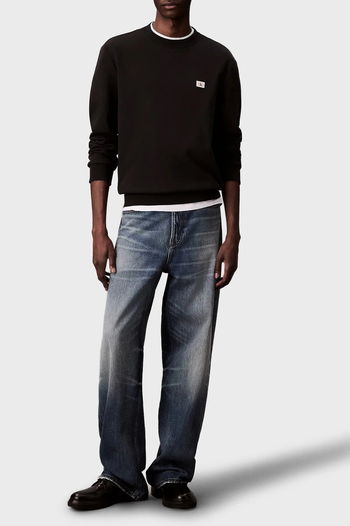 Calvin Klein Pamuklu Regular Fit Bisiklet Yaka LV04RC273GUB1 Erkek Sweat LV04RC273G UB1 SİYAH - 2