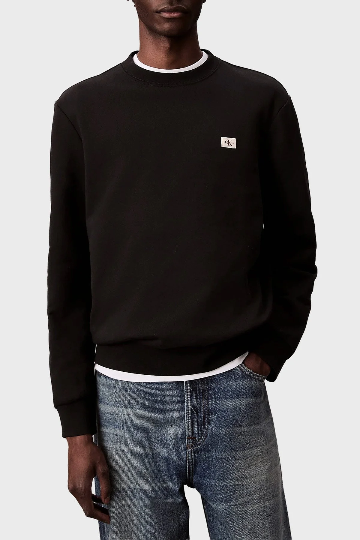 Calvin Klein Pamuklu Regular Fit Bisiklet Yaka LV04RC273GUB1 Erkek Sweat LV04RC273G UB1 SİYAH - 5