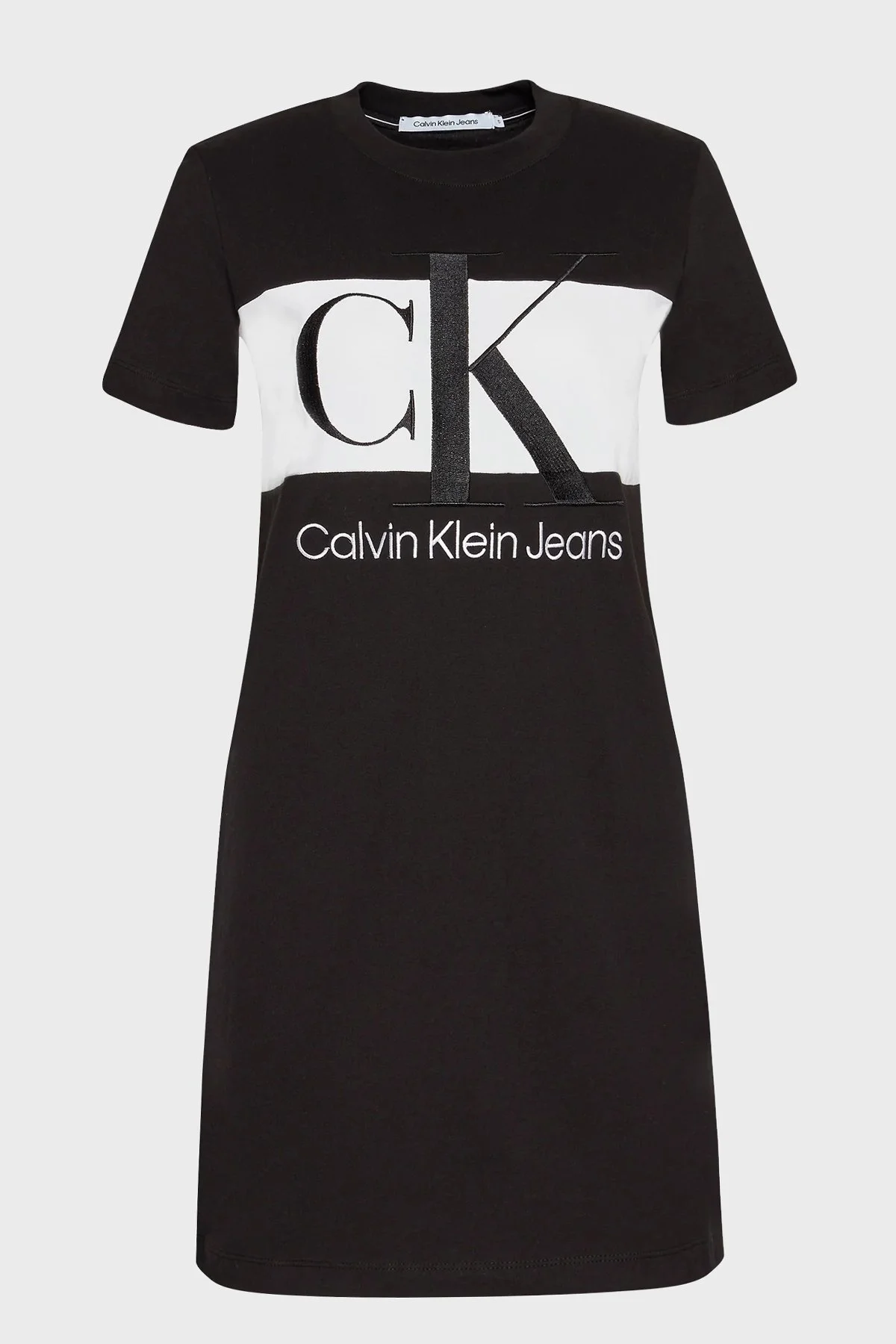 Calvin Klein Pamuklu Regular Fit Bisiklet Yaka Mini Bayan Elbise J20J218862 BEH SİYAH - 5