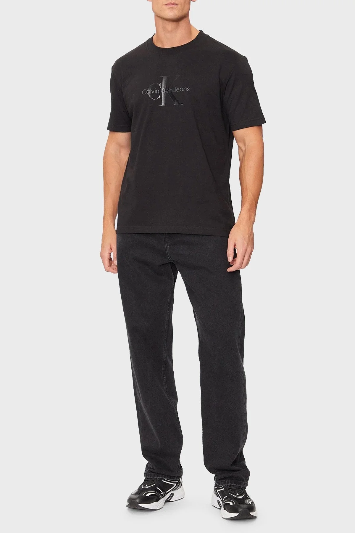 Calvin Klein Pamuklu Regular Fit Bisiklet Yaka Parlak Logolu J30J327109BEH Erkek T Shirt J30J327109 BEH SİYAH - 7