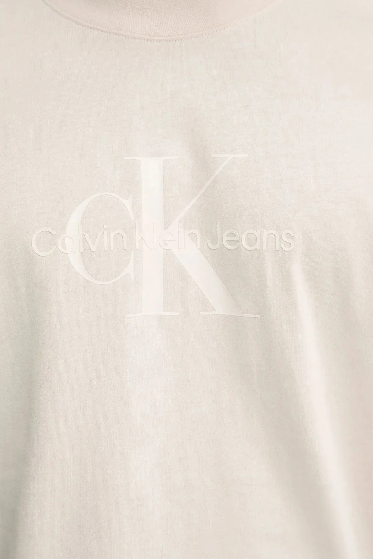 Calvin Klein Pamuklu Regular Fit Bisiklet Yaka Parlak Logolu J30J327109PDH Erkek T Shirt J30J327109 PDH AÇIK GRİ - 4