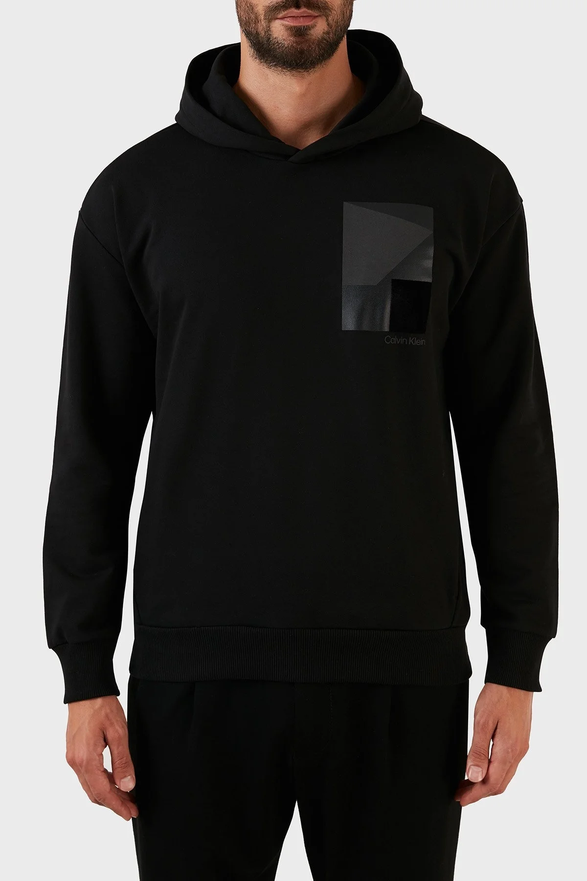 Calvin Klein Pamuklu Regular Fit Cepli Kapüşonlu Erkek Sweat K10K109717 BEH SİYAH - 1