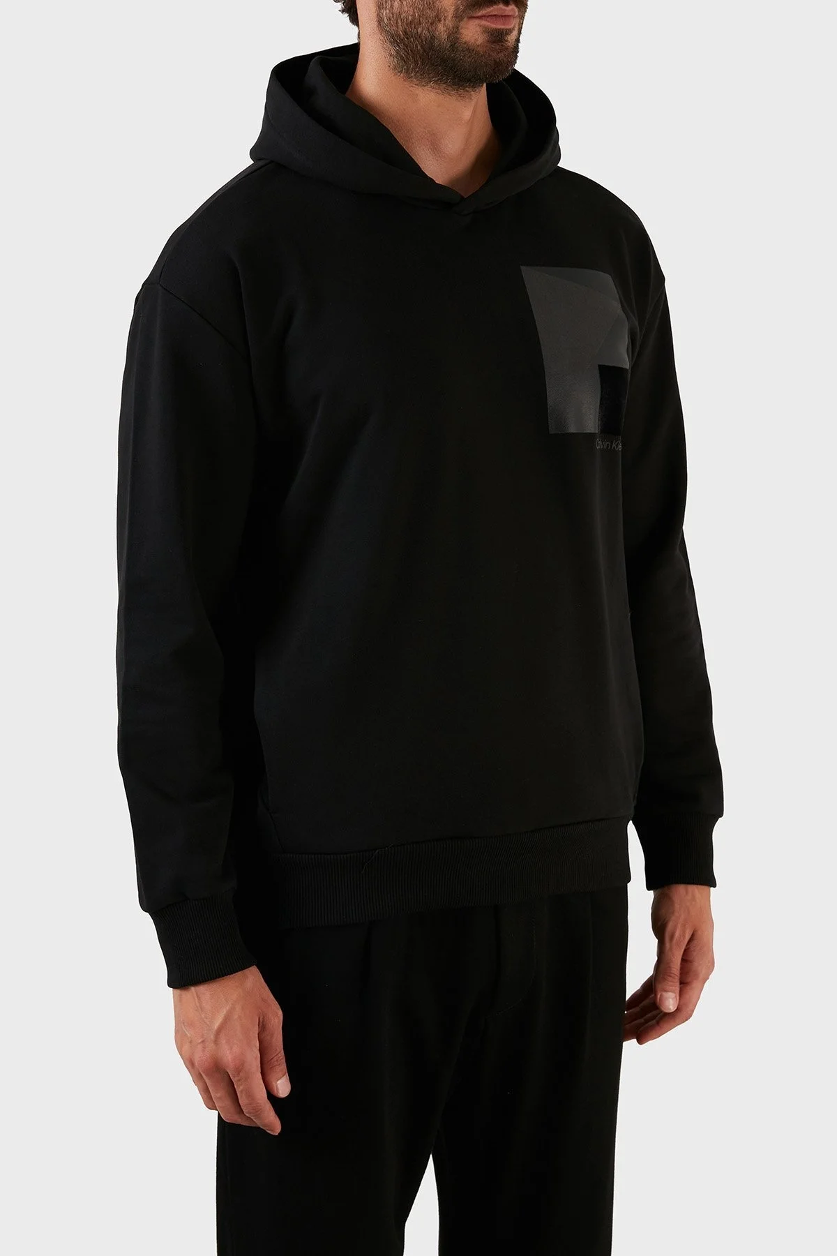 Calvin Klein Pamuklu Regular Fit Cepli Kapüşonlu Erkek Sweat K10K109717 BEH SİYAH - 3
