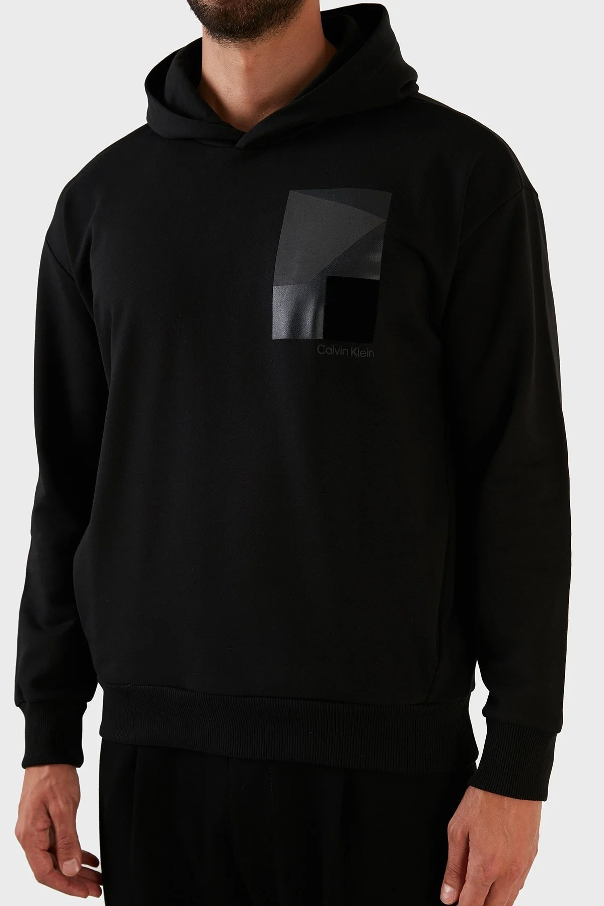 Calvin Klein Pamuklu Regular Fit Cepli Kapüşonlu Erkek Sweat K10K109717 BEH SİYAH - 4