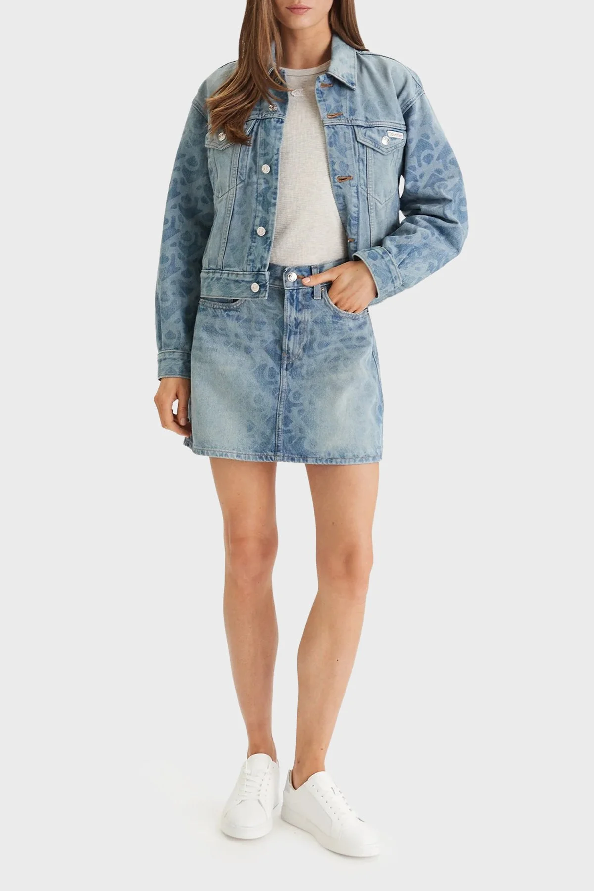 Calvin Klein Pamuklu Regular Fit Cepli LV047F677G1WX Bayan Kot Ceket LV047F677G 1WX MAVİ - 2