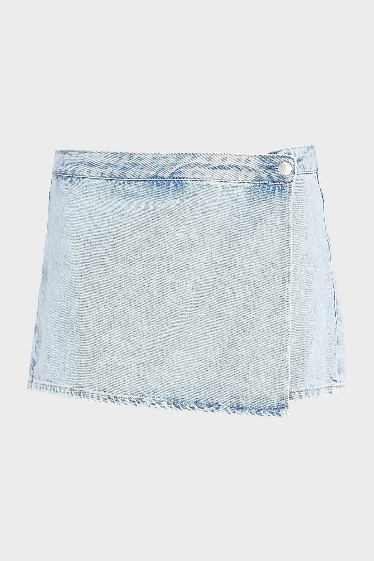 Calvin Klein Pamuklu Regular Fit Denim Etek J20J2228021AA Bayan Short J20J222802 1AA AÇIK MAVİ - 5