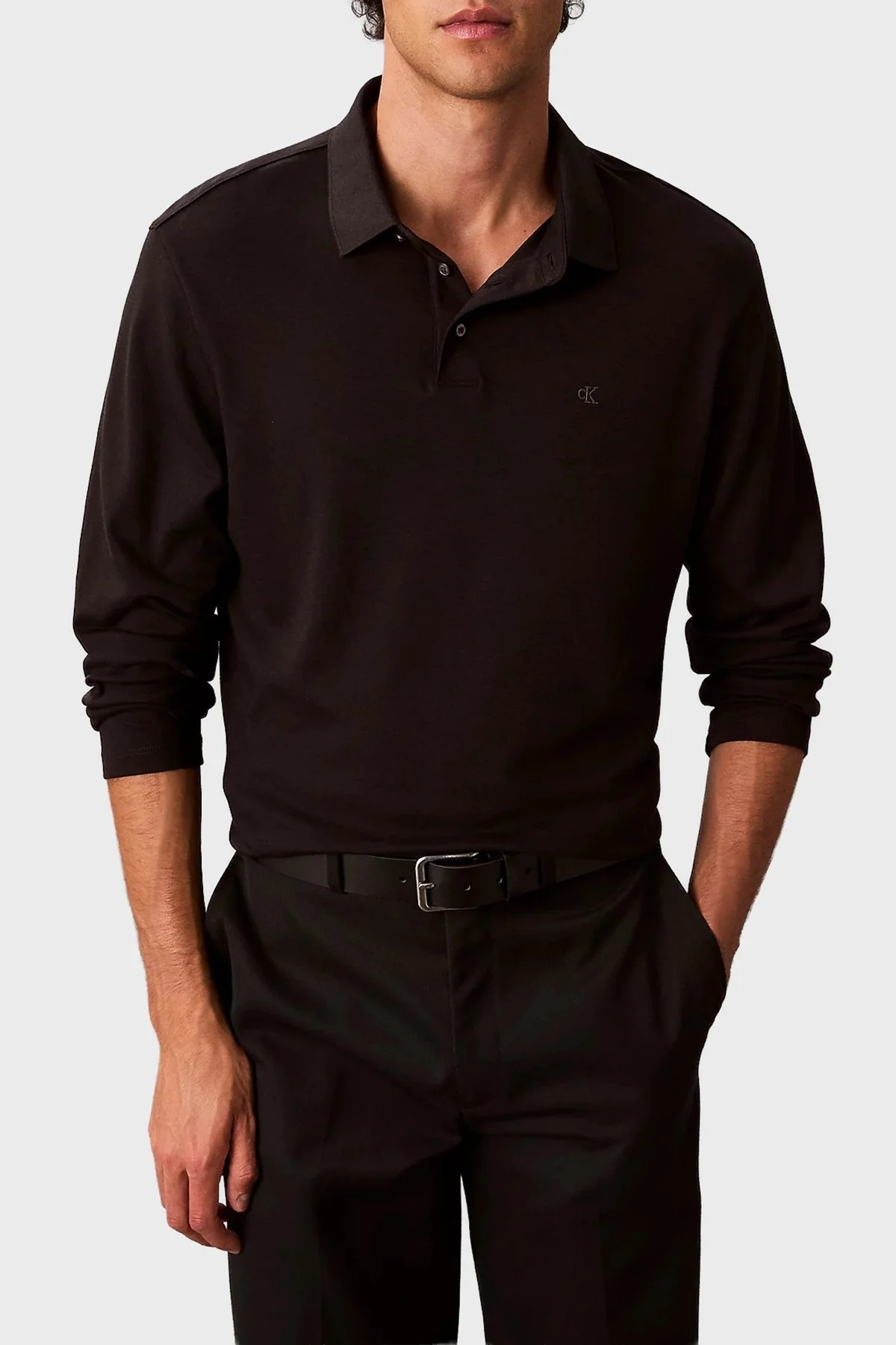 Calvin Klein Pamuklu Regular Fit Düğmeli LV040EM909GRO Erkek Polo Yaka Sweat LV040EM909 GRO KAHVE - 1