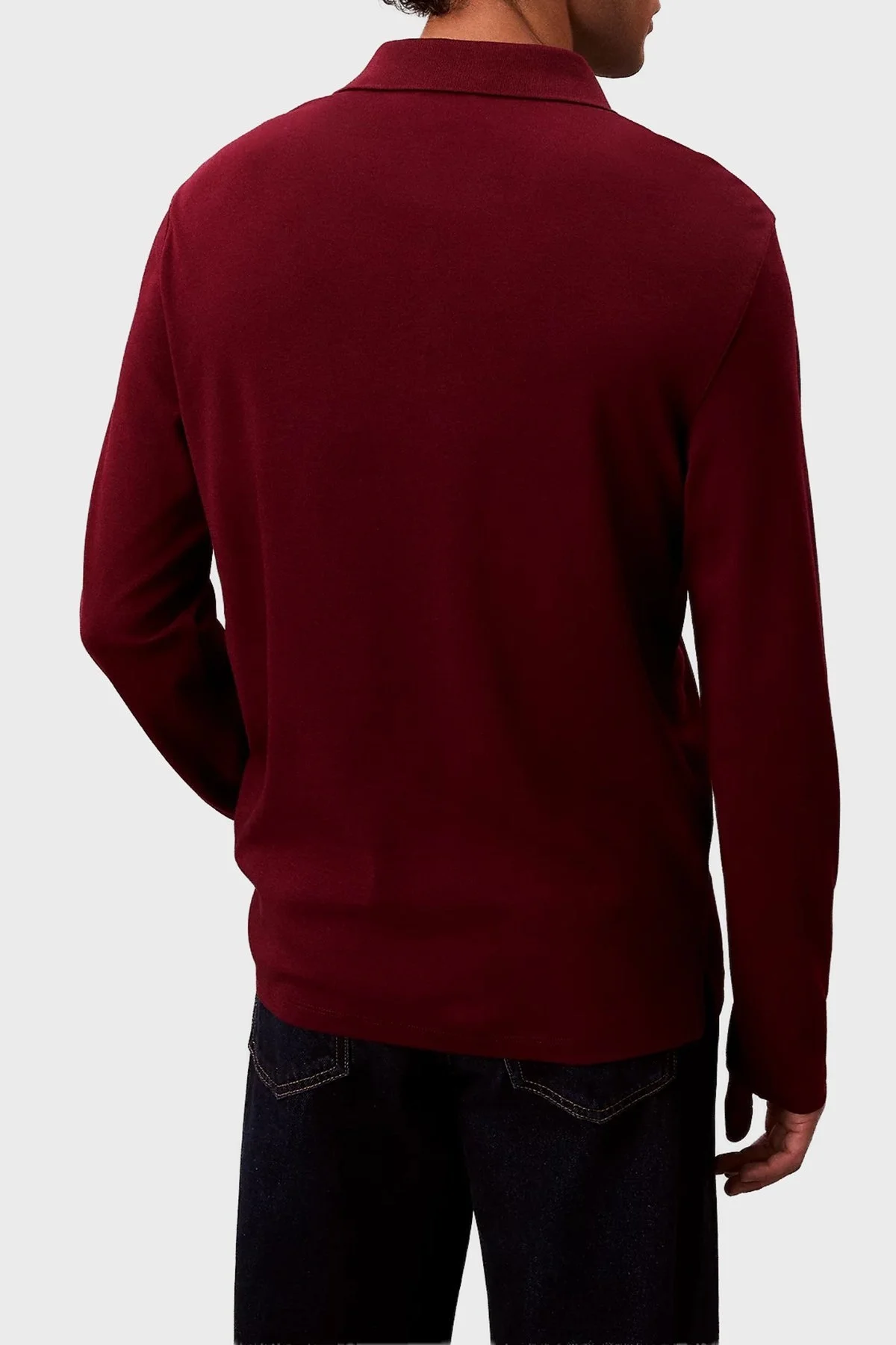 Calvin Klein Pamuklu Regular Fit Düğmeli LV040EM909WCV Erkek Polo Yaka Sweat LV040EM909 WCV BORDO - 3