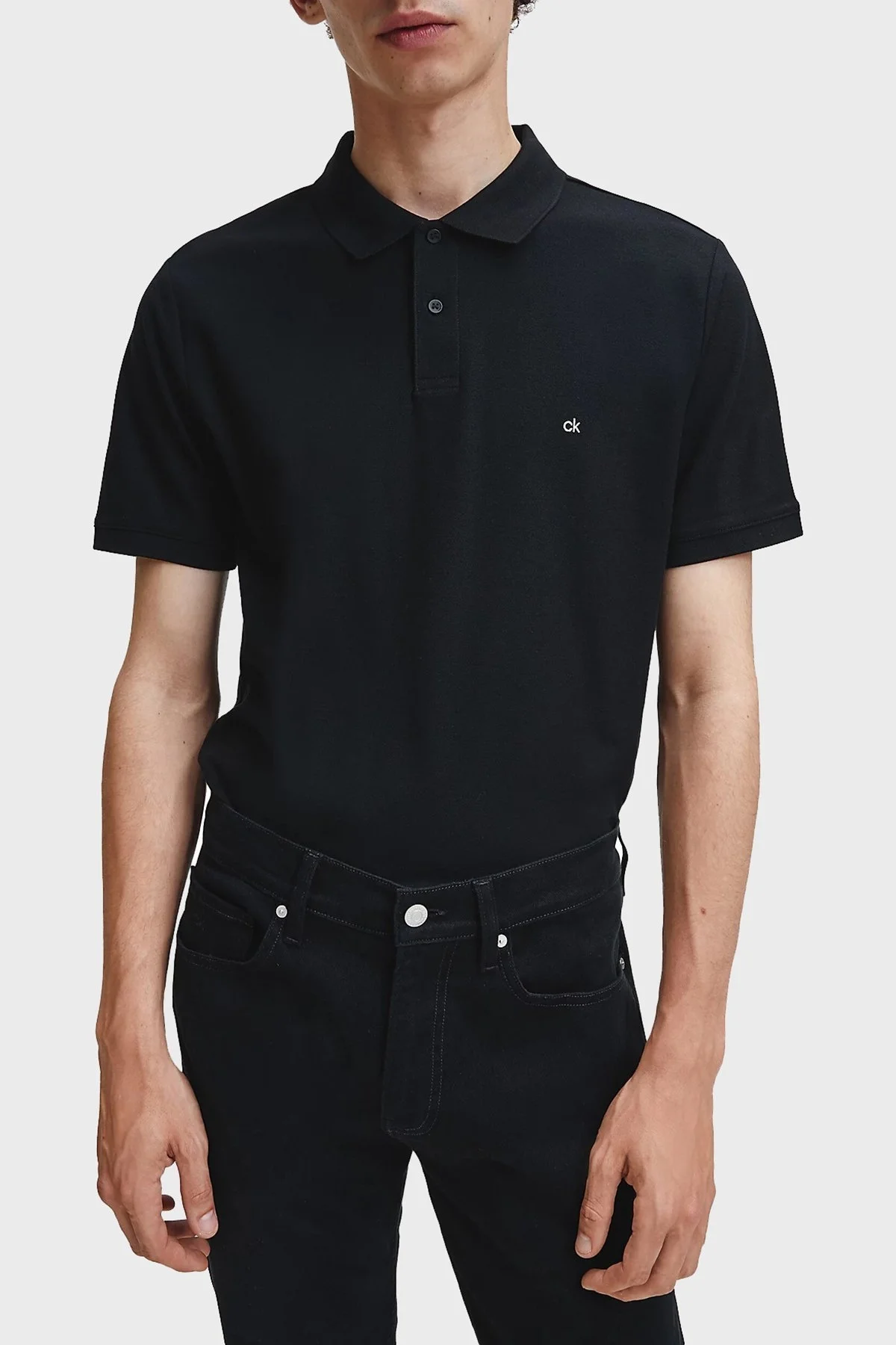 Calvin Klein Pamuklu Regular Fit Düğmeli T Shirt Erkek Polo K10K102964 013 SİYAH - 1