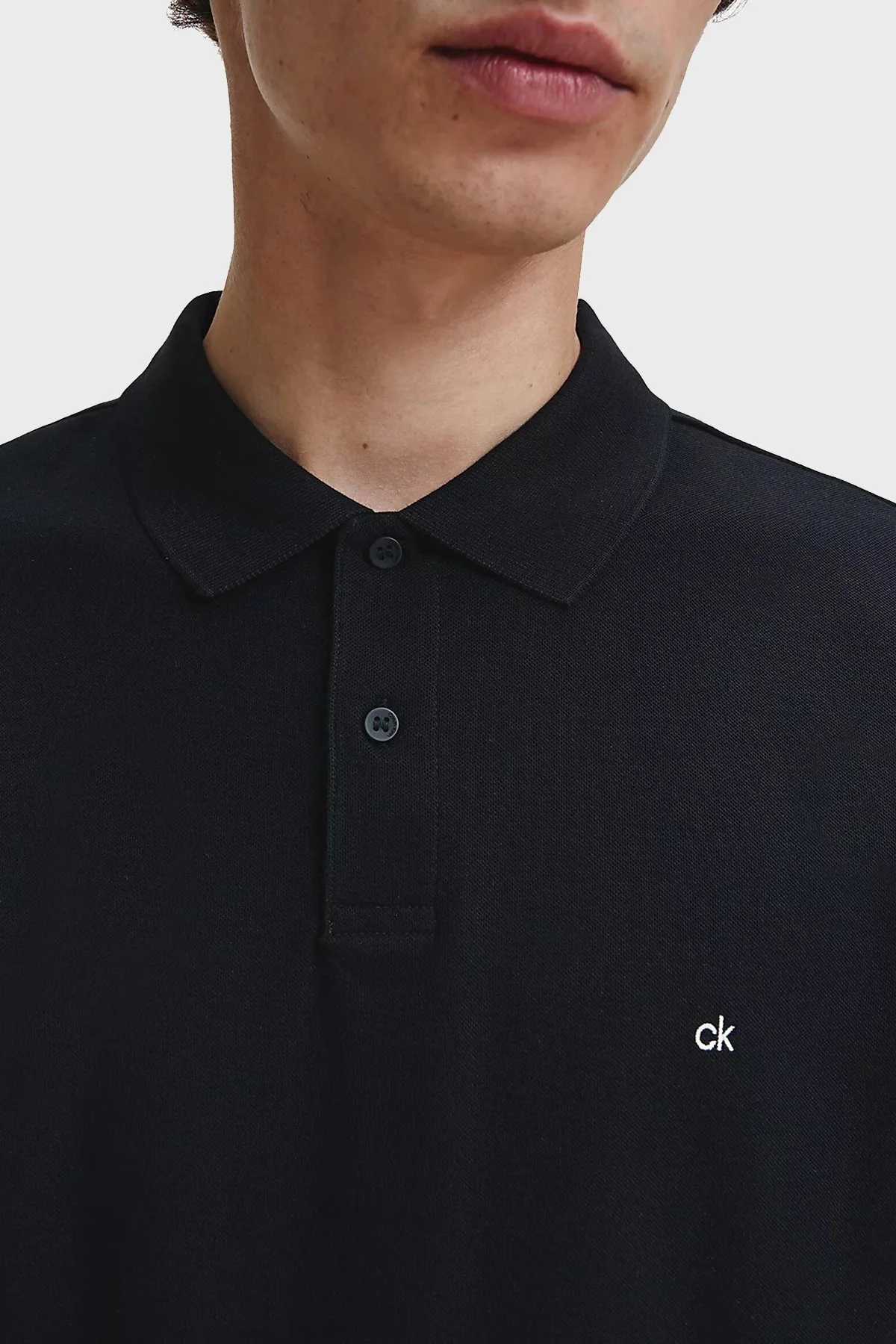 Calvin Klein Pamuklu Regular Fit Düğmeli T Shirt Erkek Polo K10K102964 013 SİYAH - 3