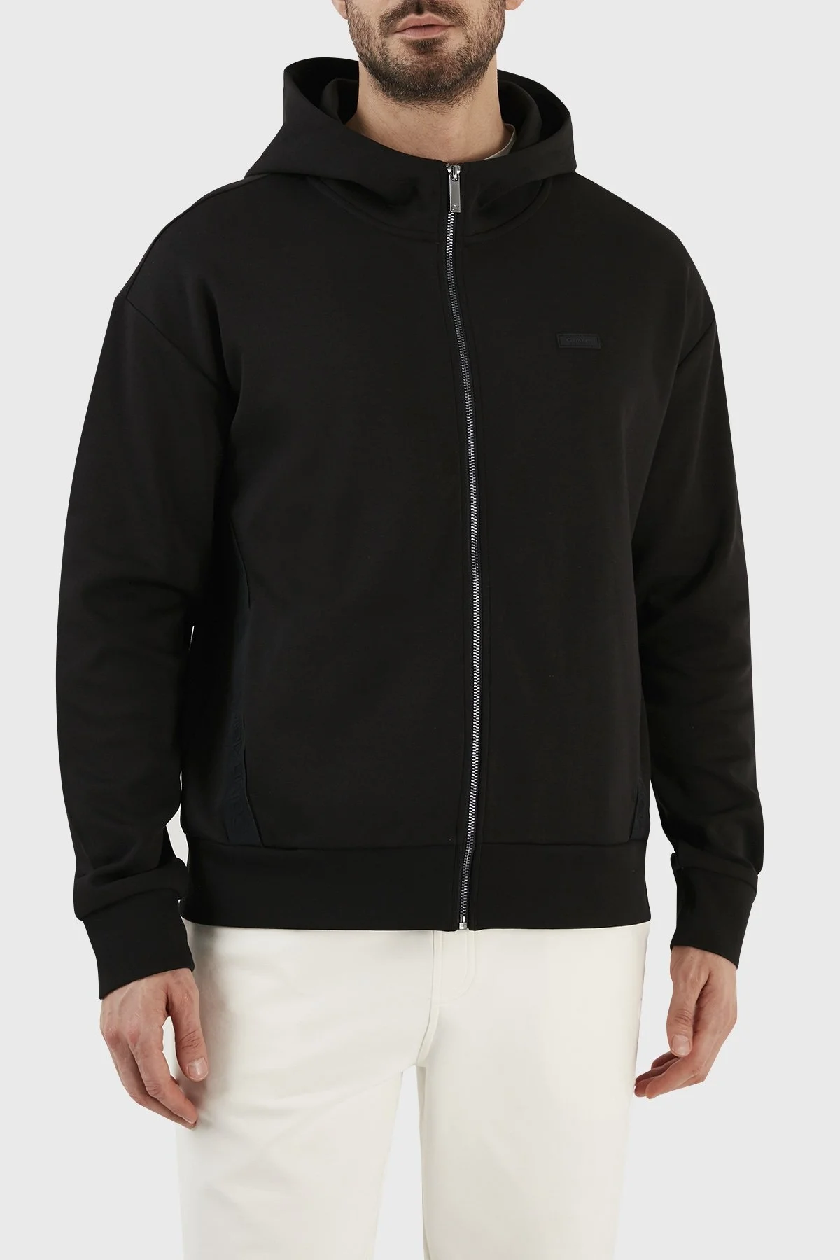 Calvin Klein Pamuklu Regular Fit Fermuarlı Kapüşonlu K10K111437BEH Erkek Sweat K10K111437 BEH SİYAH - 2