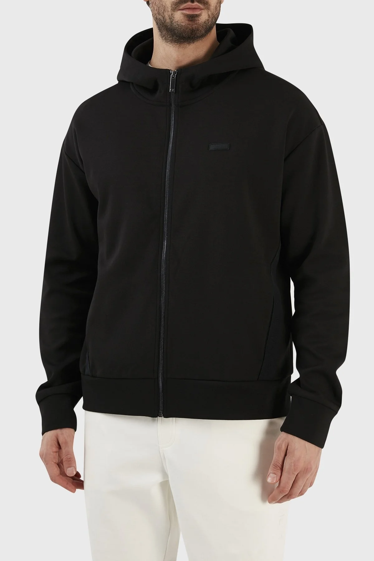 Calvin Klein Pamuklu Regular Fit Fermuarlı Kapüşonlu K10K111437BEH Erkek Sweat K10K111437 BEH SİYAH - 3