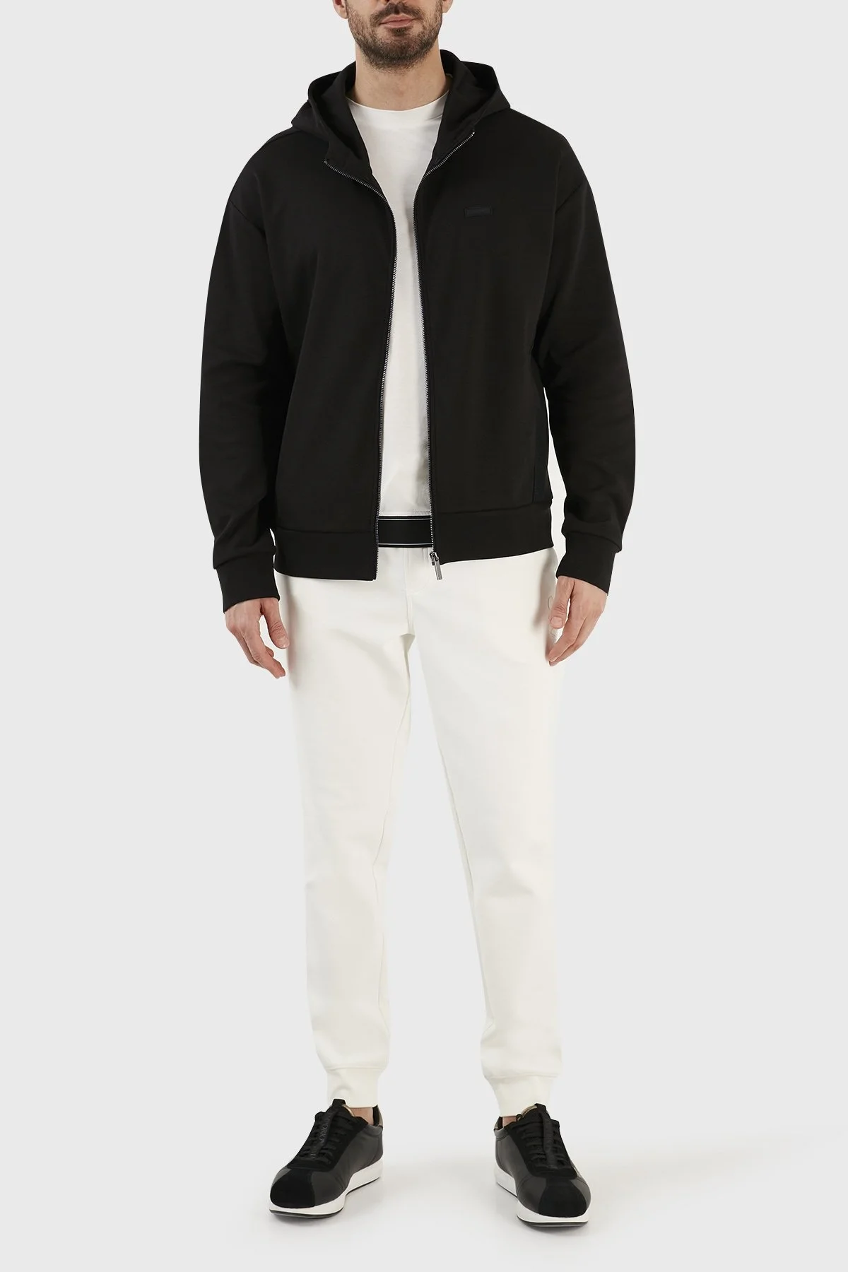 Calvin Klein Pamuklu Regular Fit Fermuarlı Kapüşonlu K10K111437BEH Erkek Sweat K10K111437 BEH SİYAH - 4