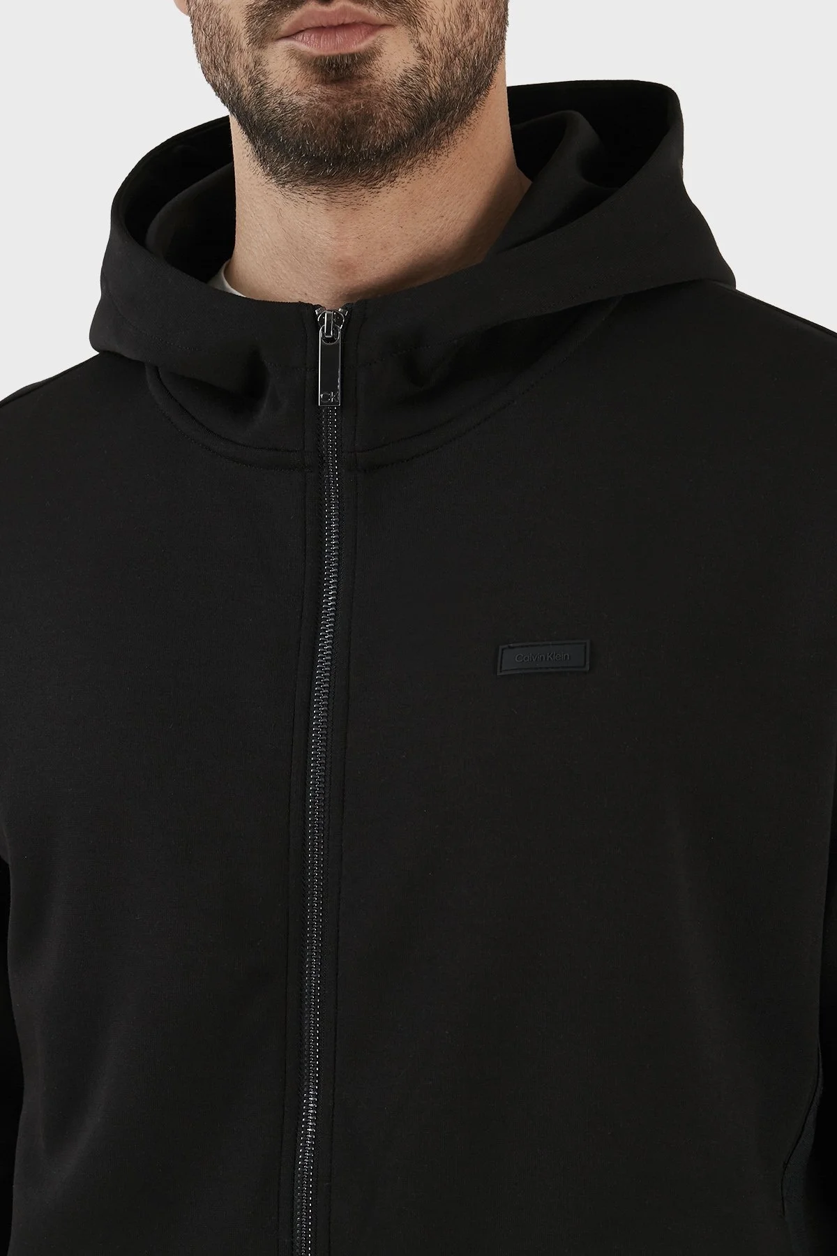 Calvin Klein Pamuklu Regular Fit Fermuarlı Kapüşonlu K10K111437BEH Erkek Sweat K10K111437 BEH SİYAH - 5