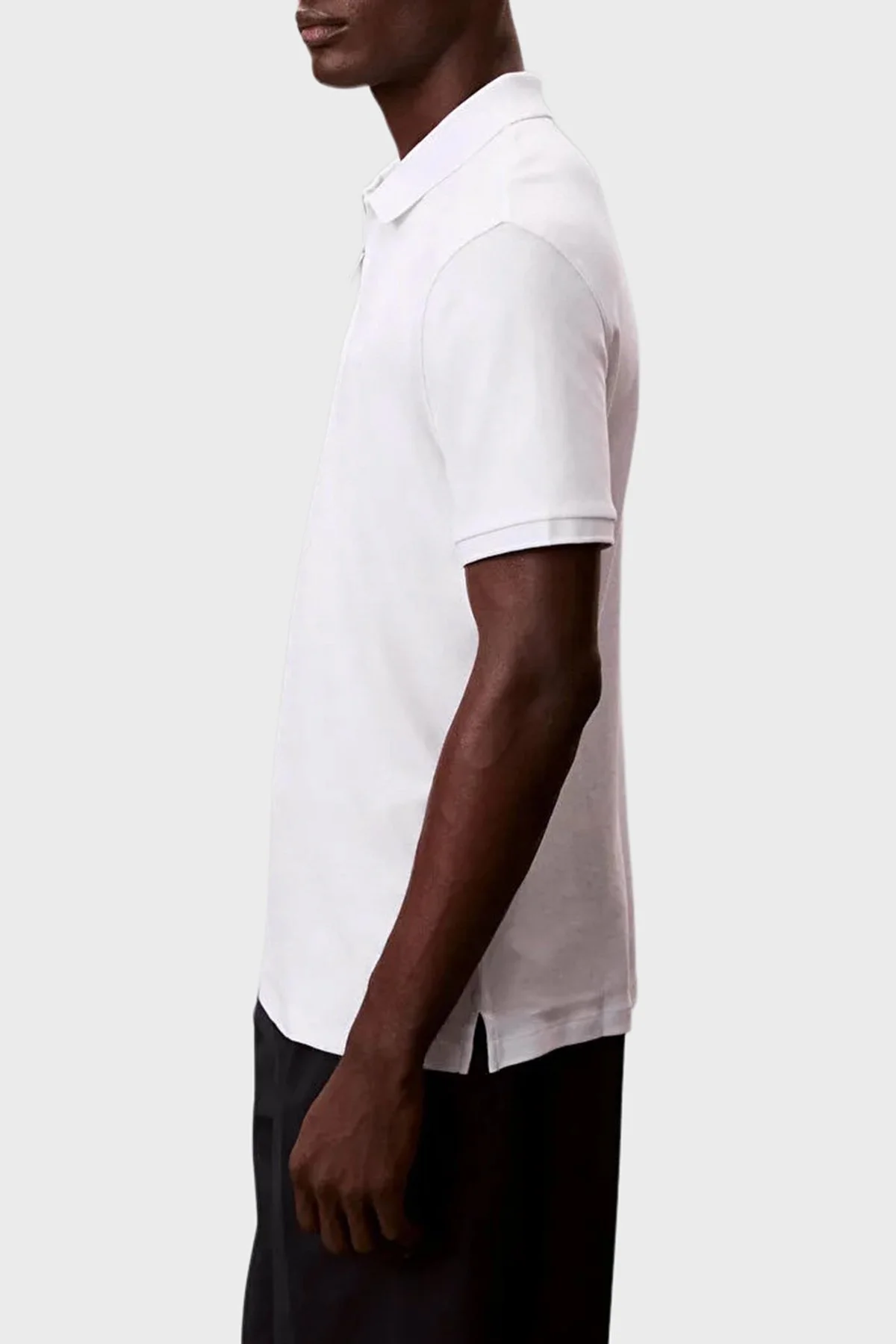 Calvin Klein Pamuklu Regular Fit Fermuarlı LV04LE255GYAF Erkek Polo LV04LE255G YAF BEYAZ - 2