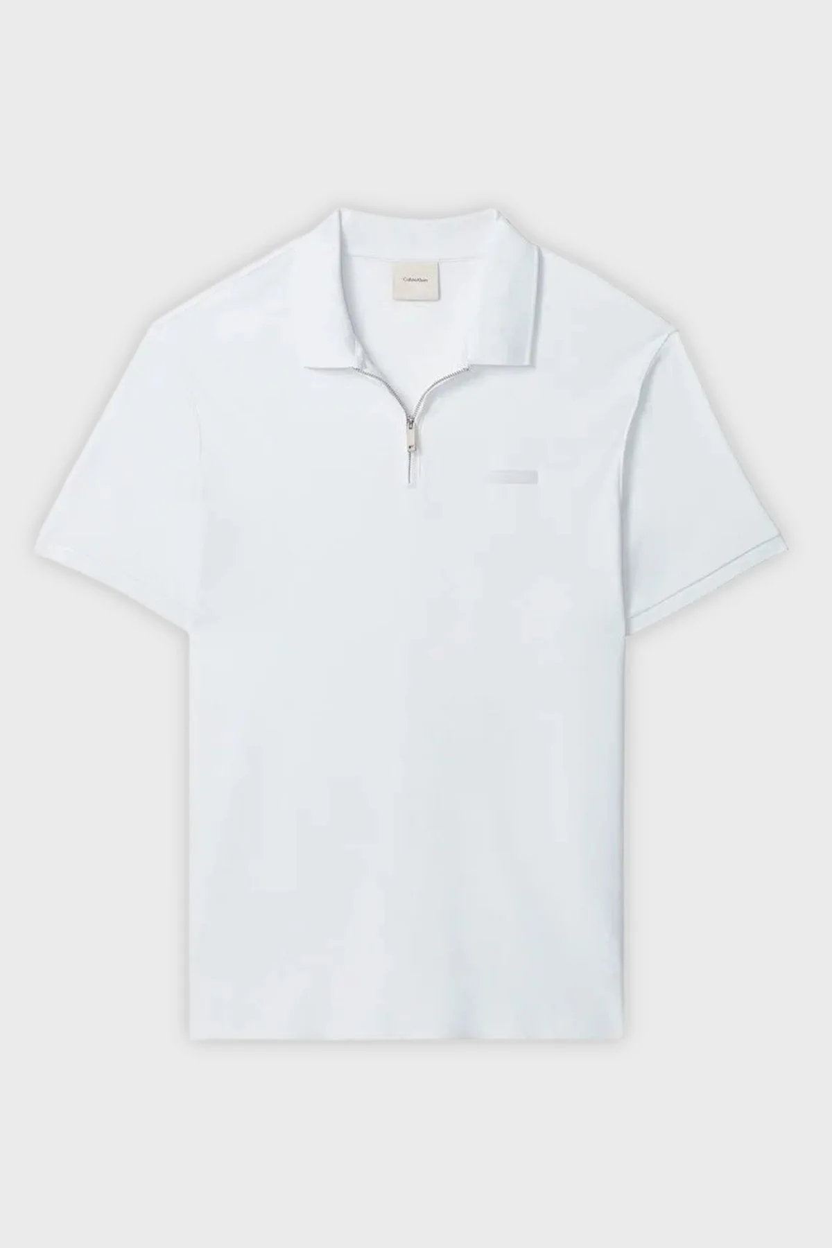 Calvin Klein Pamuklu Regular Fit Fermuarlı LV04LE255GYAF Erkek Polo LV04LE255G YAF BEYAZ - 3