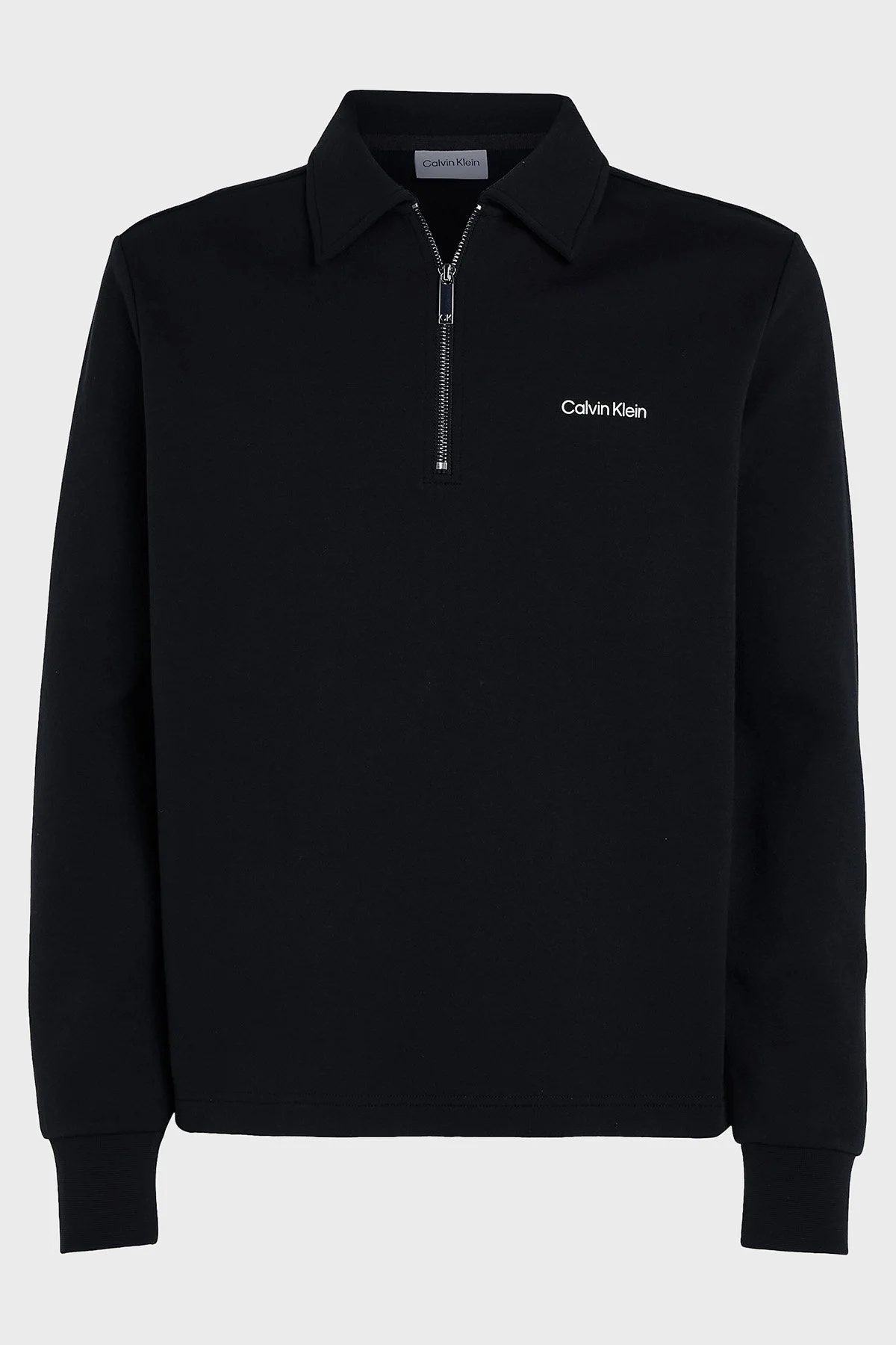 Calvin Klein Pamuklu Regular Fit Fermuarlı Polo Yaka K10K111814BEH Erkek Sweat K10K111814 BEH SİYAH - 5