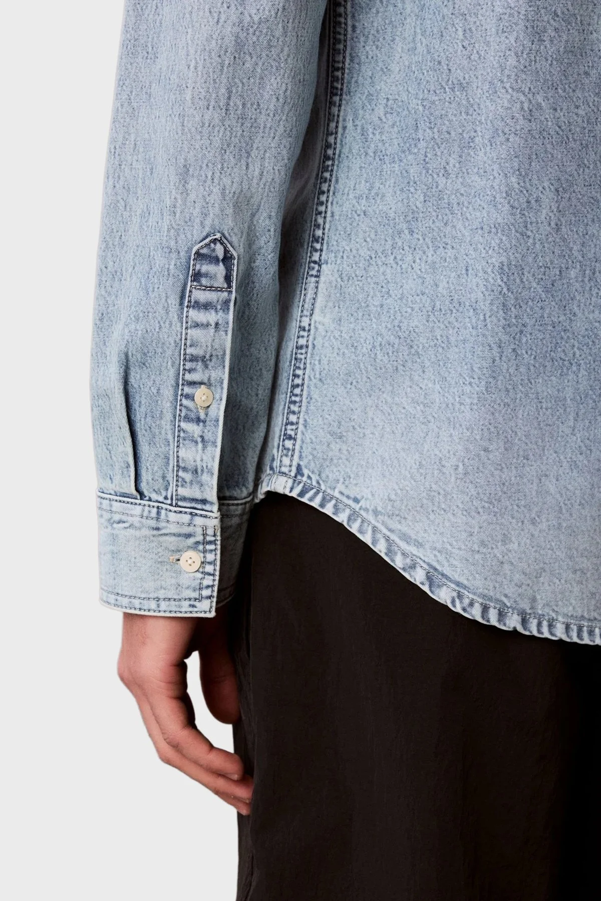 Calvin Klein Pamuklu Regular Fit Göğüs Cepli Kot LV04RG908G3Y7 Erkek Gömlek LV04RG908G 3Y7 Açık mavi - 5