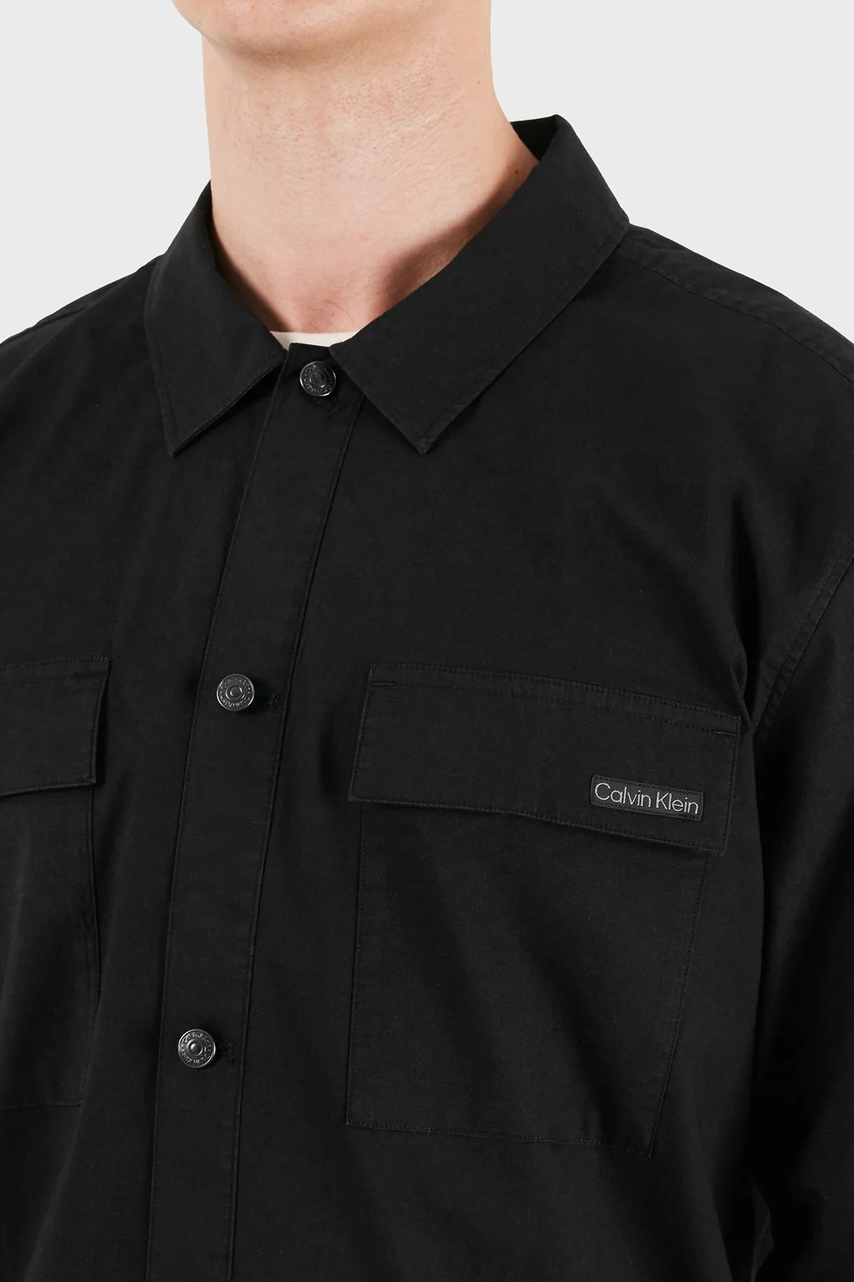 Calvin Klein Pamuklu Regular Fit Göğüs Cepli LV04RG117GUB1 Erkek Gömlek LV04RG117G UB1 Siyah - 6