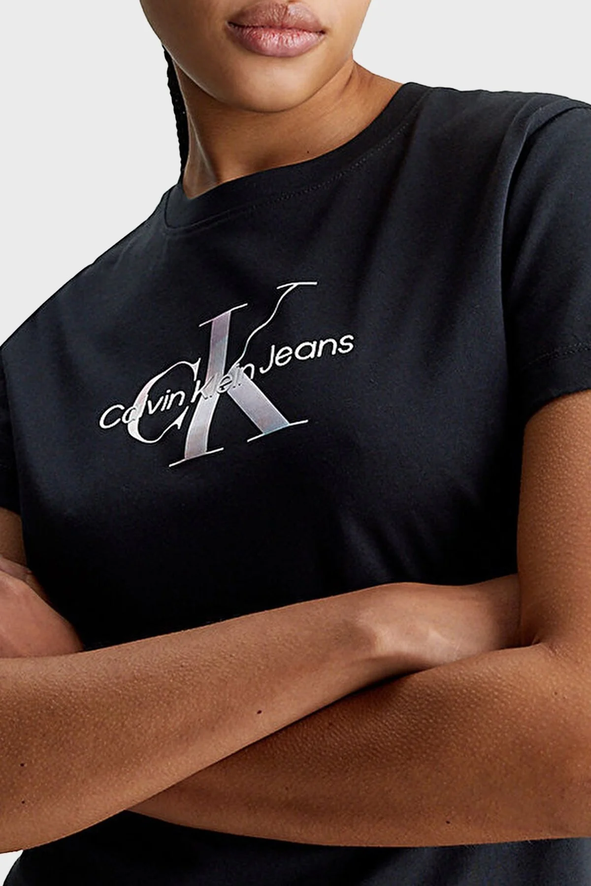 Calvin Klein Pamuklu Regular Fit J20J223264BEH Bayan T Shirt J20J223264 BEH SİYAH - 3