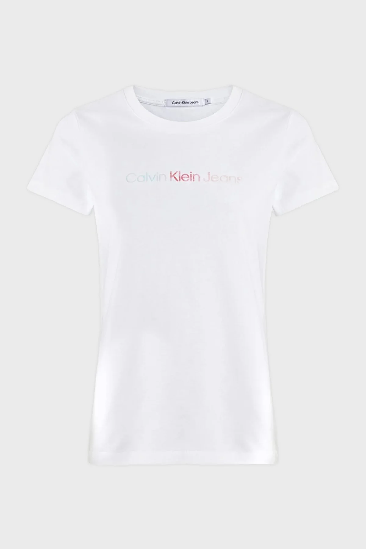Calvin Klein Pamuklu Regular Fit J20J223266YAF Bayan T Shirt J20J223266 YAF BEYAZ - 5