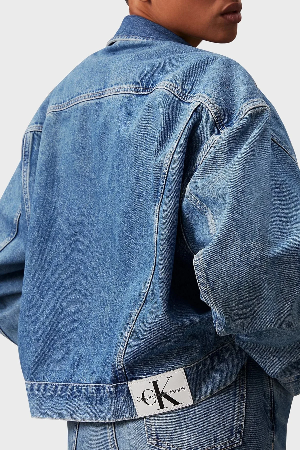 Calvin Klein Pamuklu Regular Fit J20J2236721AA Bayan Kot Ceket J20J223672 1AA MAVİ - 7