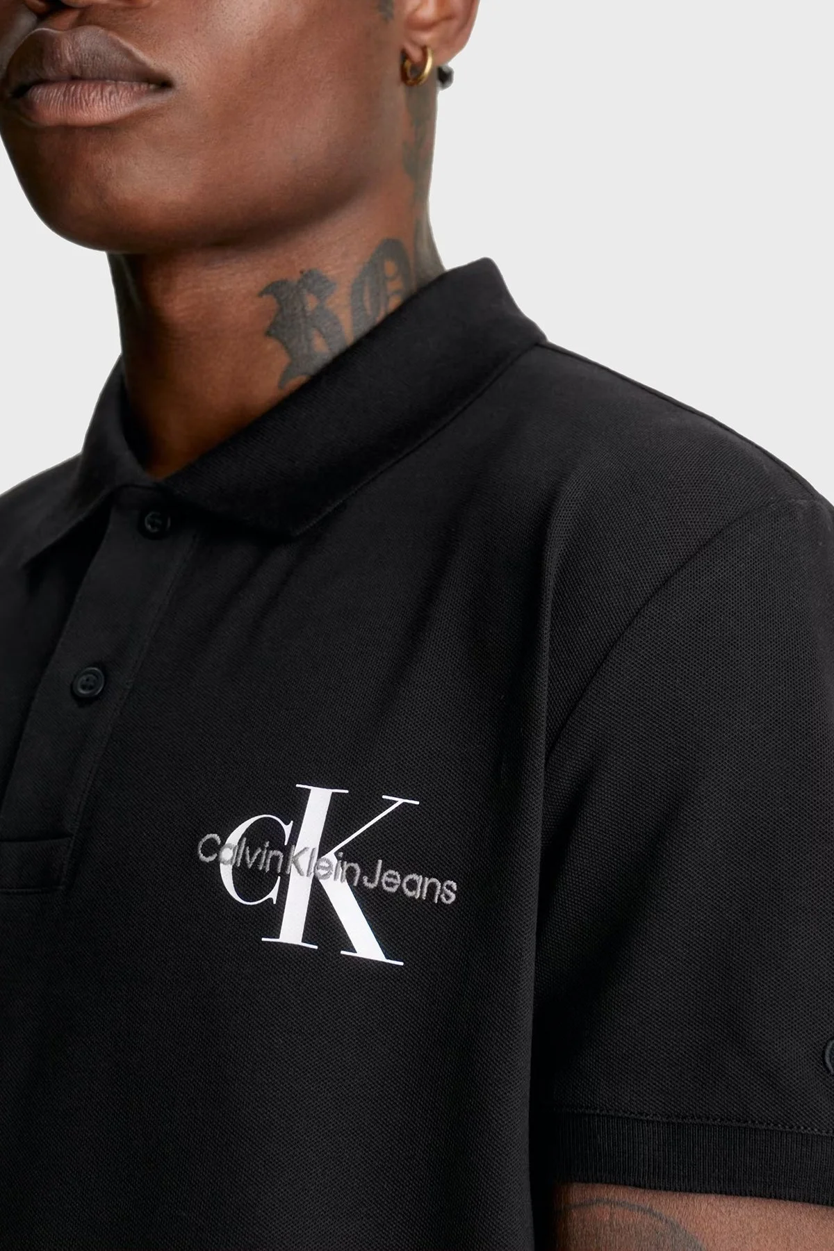 Calvin Klein Pamuklu Regular Fit J30J323395BEH Erkek Polo Yaka T Shirt J30J323395 BEH SİYAH - 3