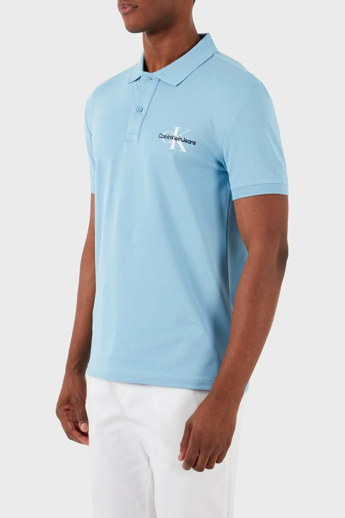 Calvin Klein Pamuklu Regular Fit J30J323395CEZ Erkek Polo Yaka T Shirt J30J323395 CEZ MAVİ - 5