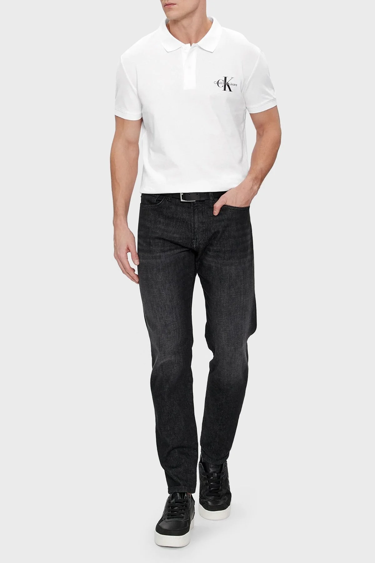 Calvin Klein Pamuklu Regular Fit J30J323395YAF Erkek Polo Yaka T Shirt J30J323395 YAF BEYAZ - 3