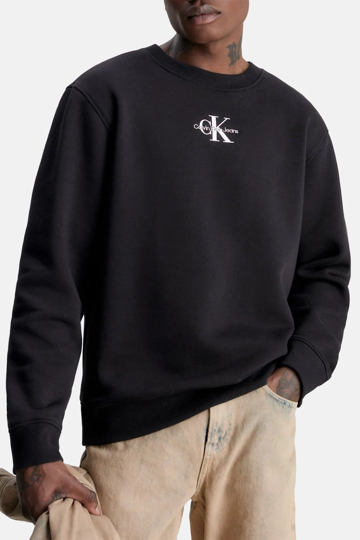 Calvin Klein Pamuklu Regular Fit J30J323434BEH Erkek Sweat J30J323434 BEH SİYAH - 1