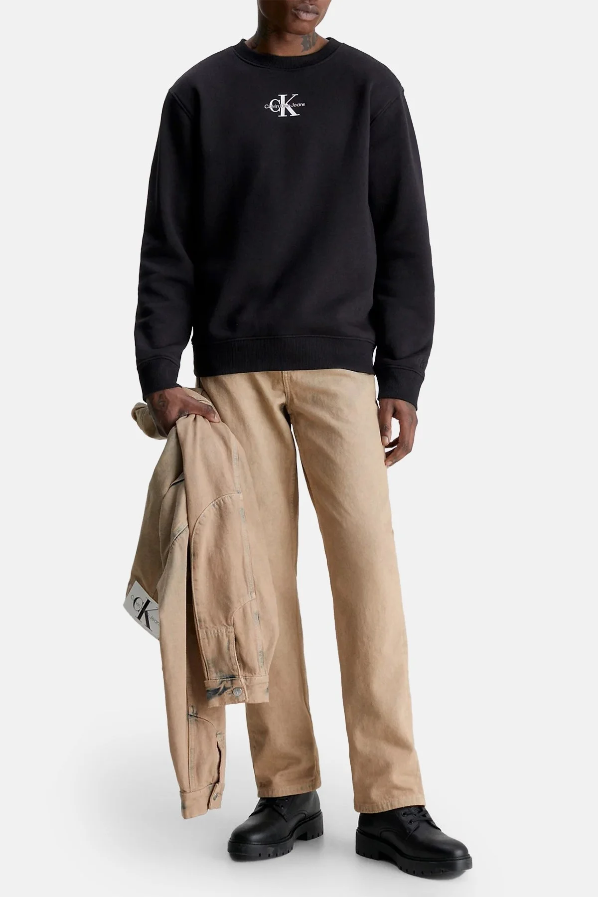 Calvin Klein Pamuklu Regular Fit J30J323434BEH Erkek Sweat J30J323434 BEH SİYAH - 3