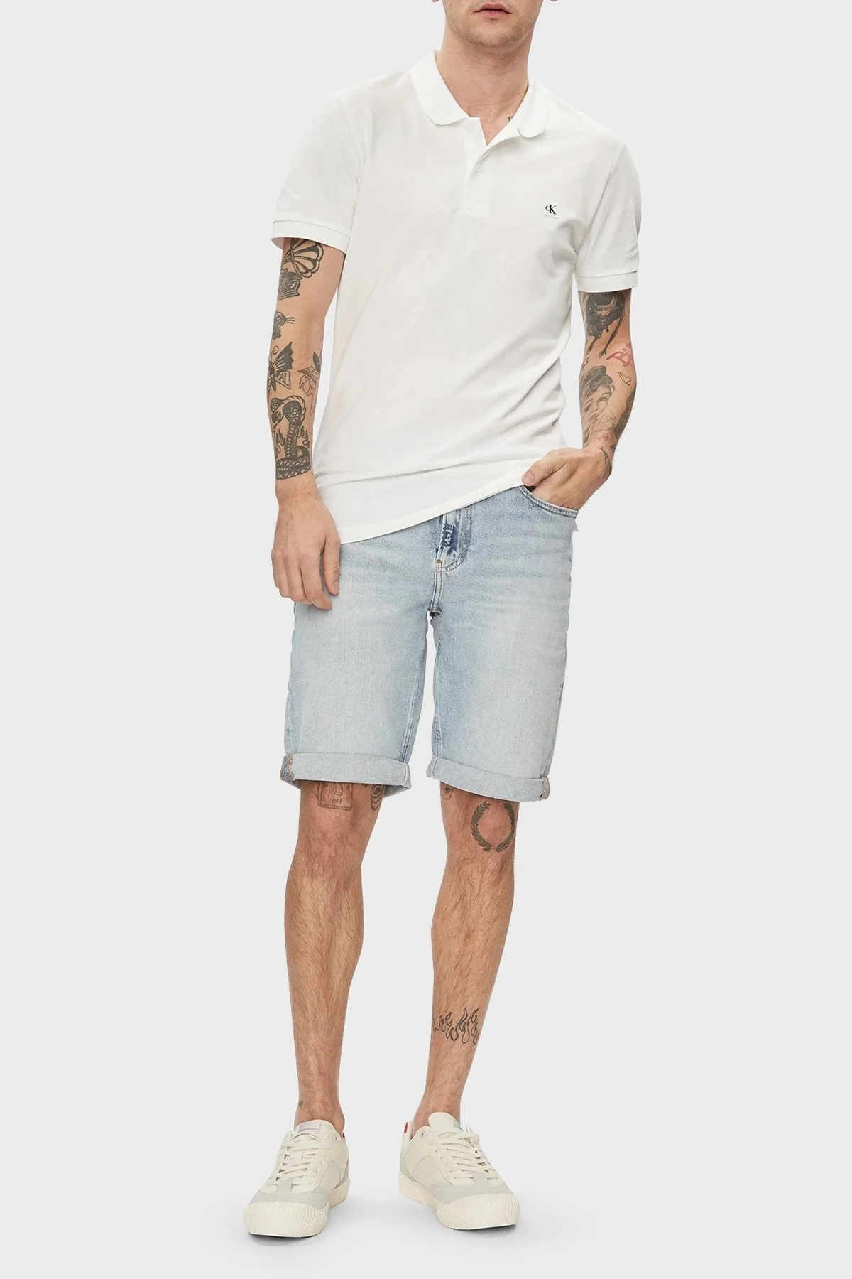 Calvin Klein Pamuklu Regular Fit J30J325269YAF Erkek Polo Yaka T Shirt J30J325269 YAF BEYAZ - 3