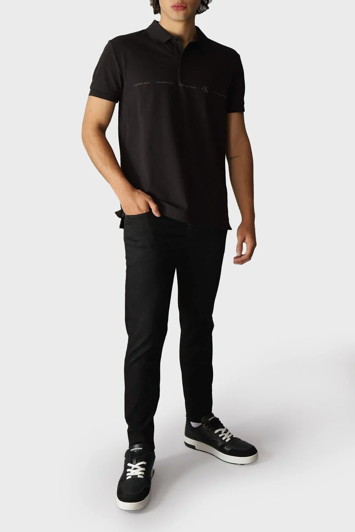 Calvin Klein Pamuklu Regular Fit J30J325432BEH Erkek Polo Yaka T Shirt J30J325432 BEH SİYAH - 3