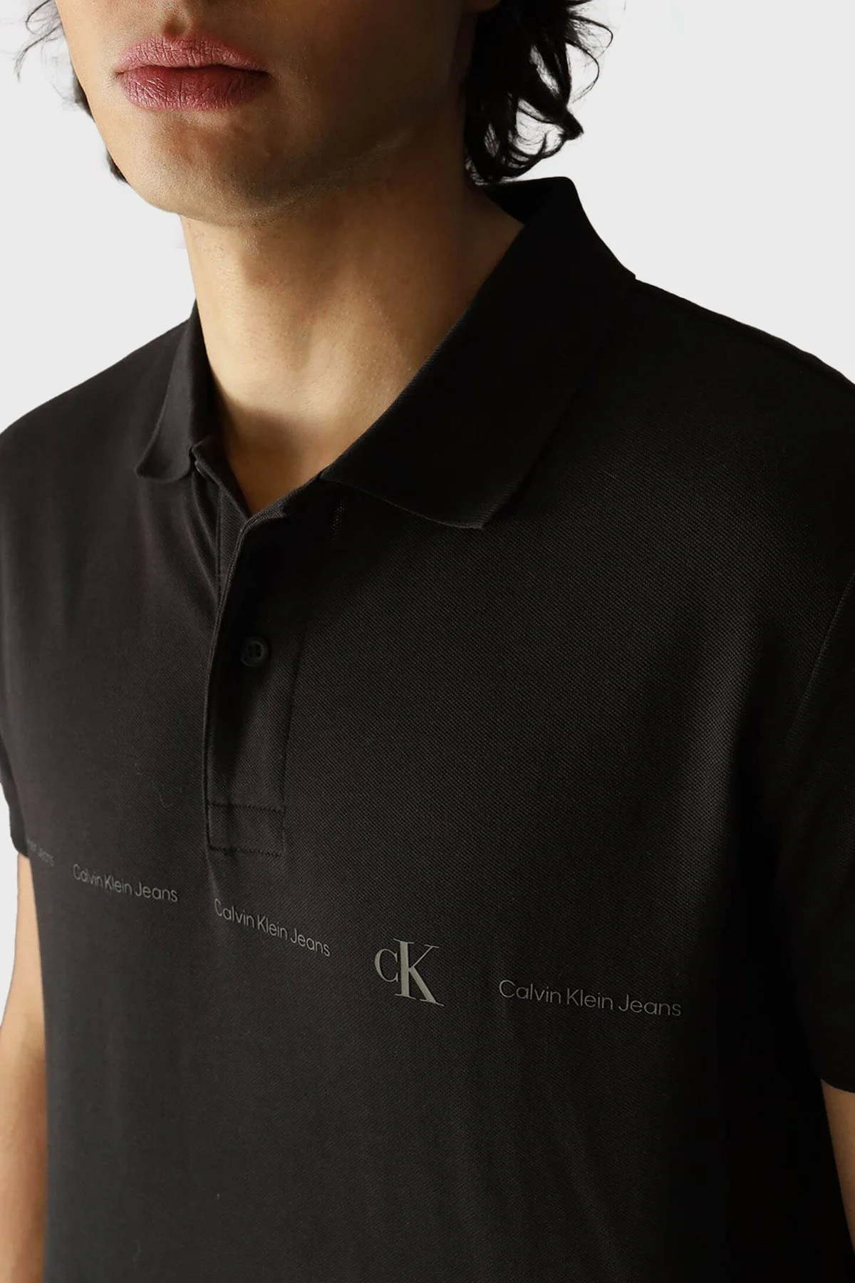 Calvin Klein Pamuklu Regular Fit J30J325432BEH Erkek Polo Yaka T Shirt J30J325432 BEH SİYAH - 4