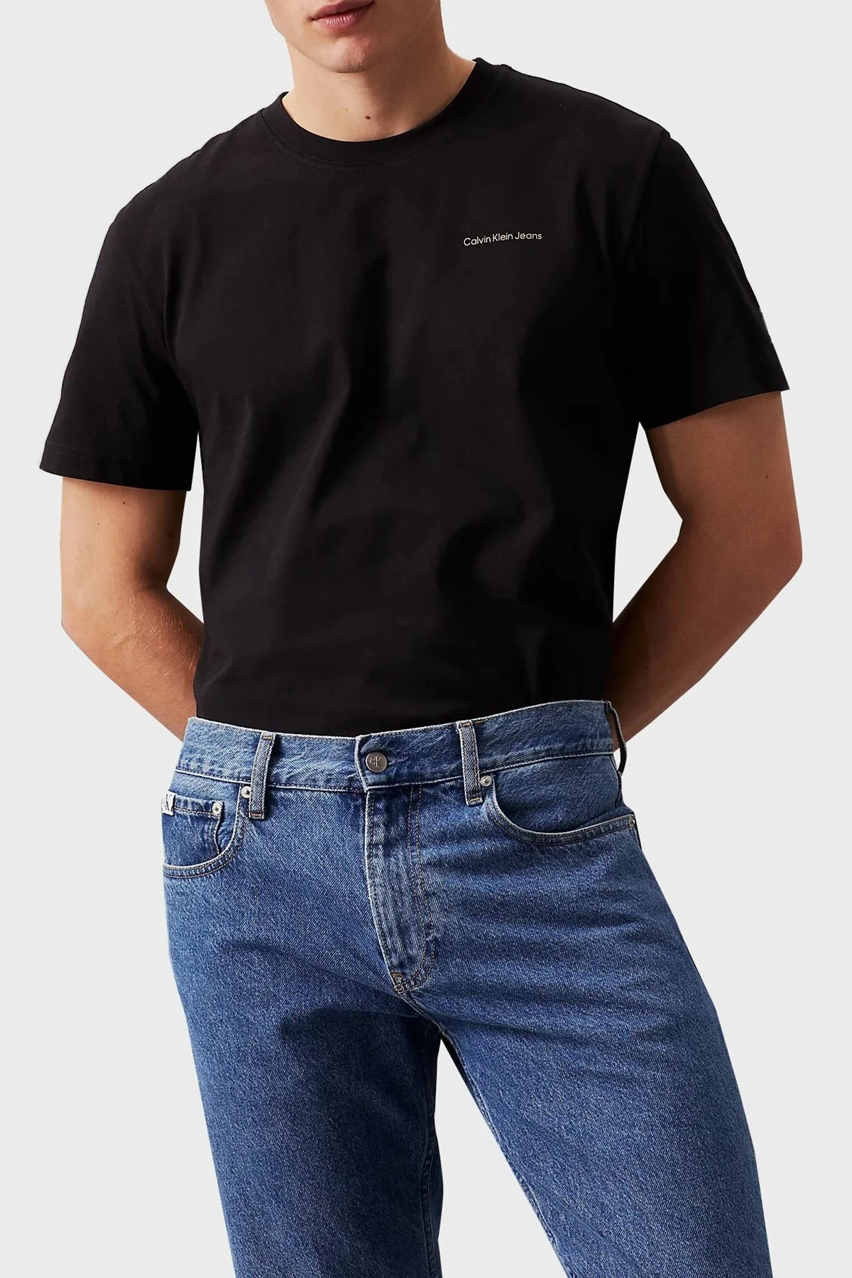 Calvin Klein Pamuklu Regular Fit J30J325679BEH Erkek T Shirt J30J325679 BEH SİYAH - 1