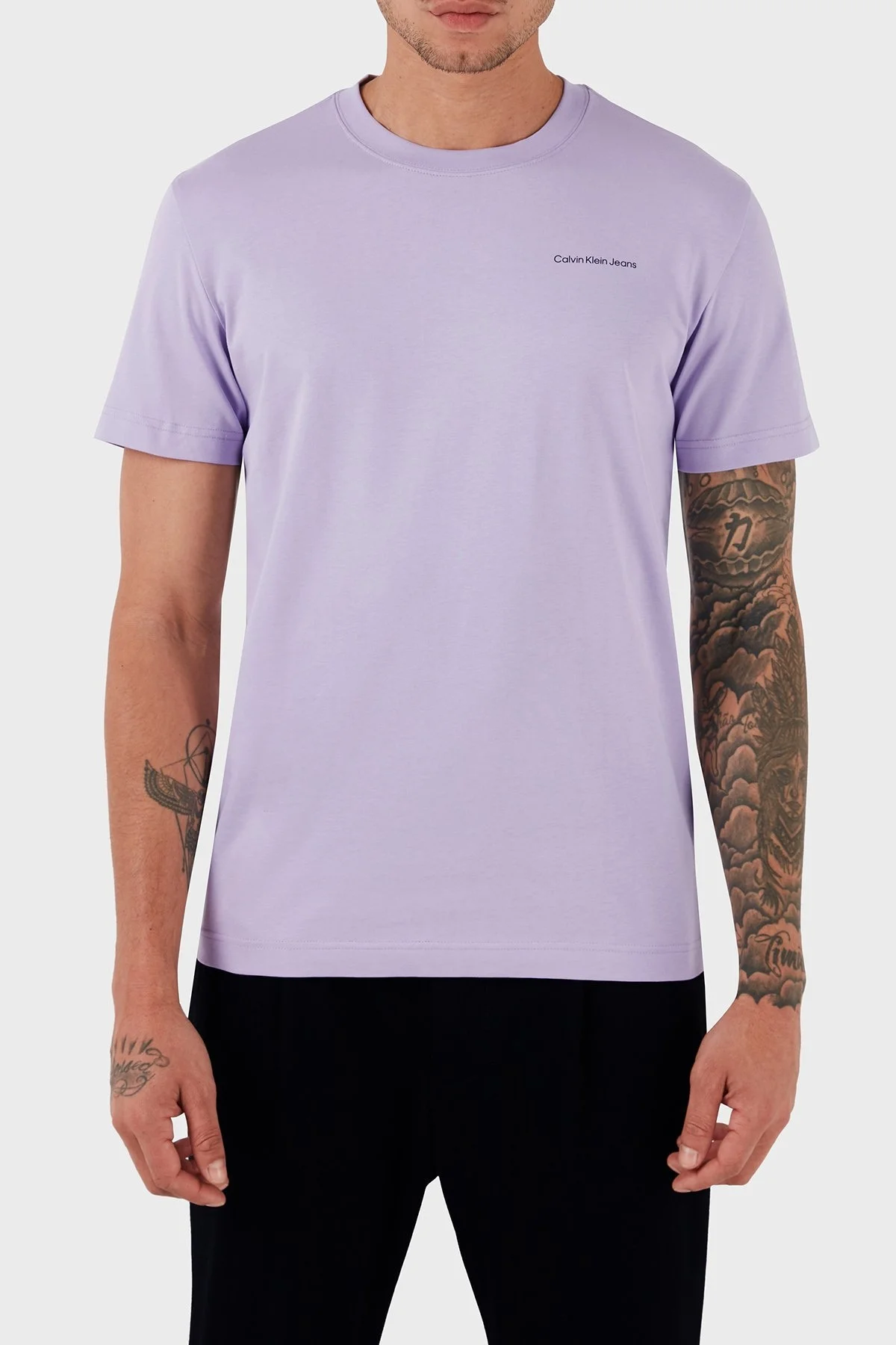 Calvin Klein Pamuklu Regular Fit J30J325679VFR Erkek T Shirt J30J325679 VFR LİLA - 3