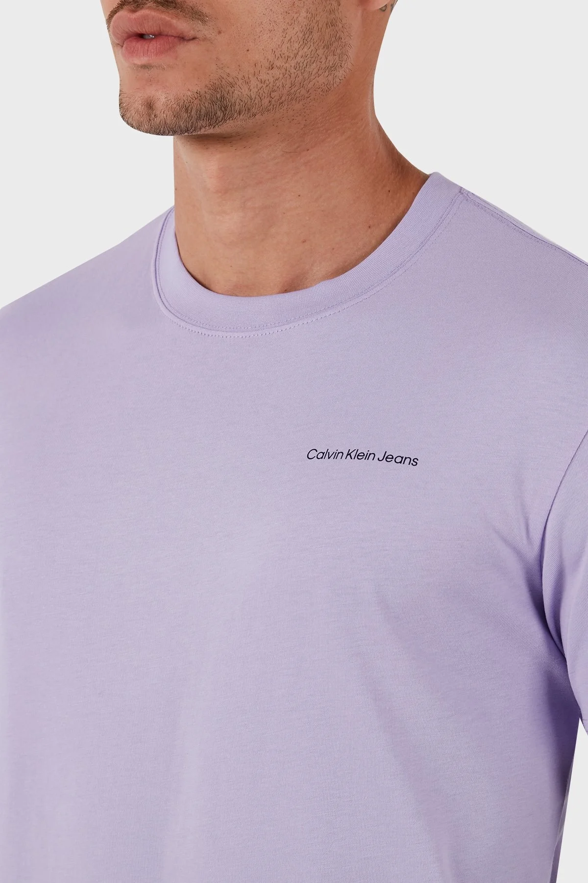Calvin Klein Pamuklu Regular Fit J30J325679VFR Erkek T Shirt J30J325679 VFR LİLA - 4