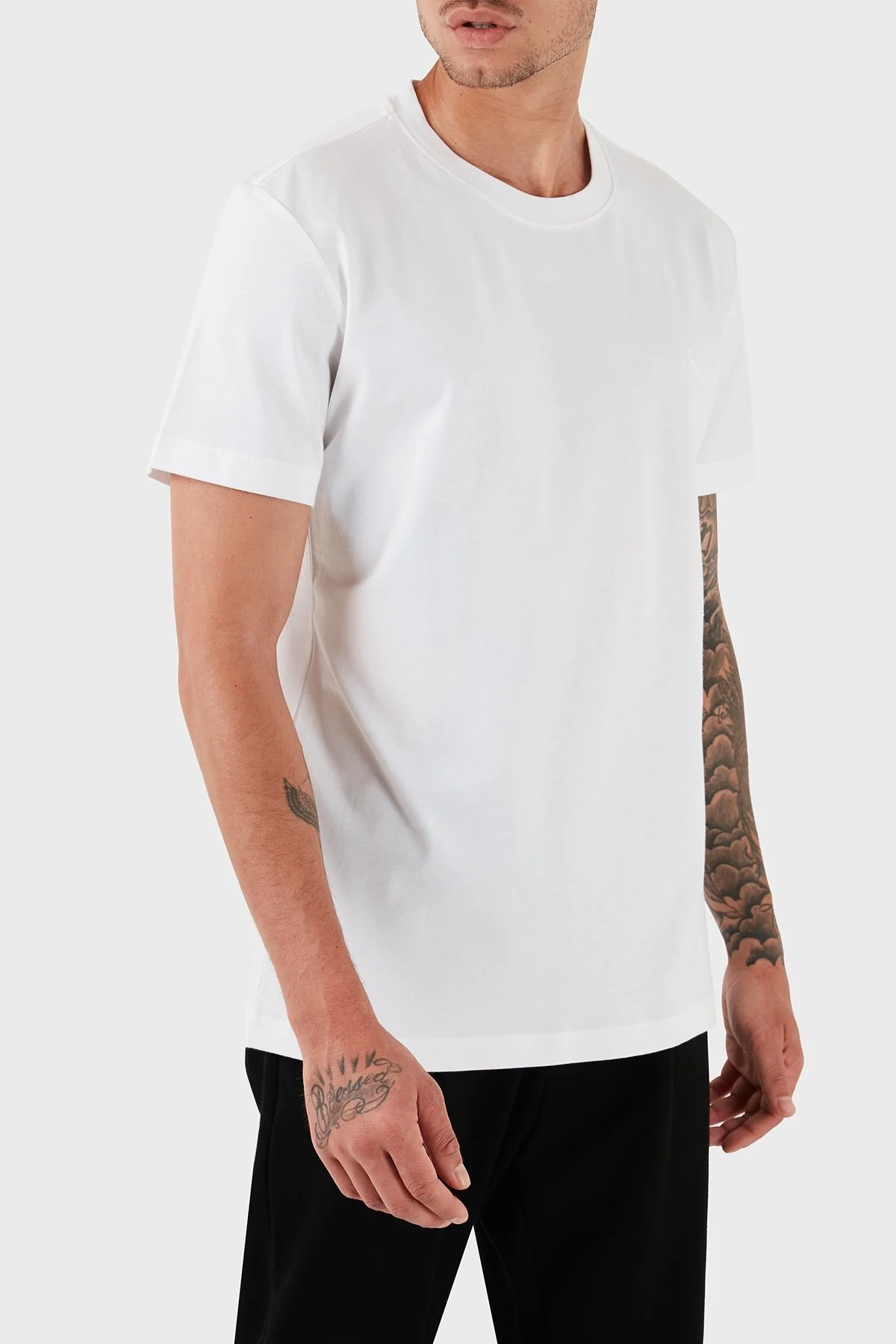 Calvin Klein Pamuklu Regular Fit J30J325683YAF Erkek T Shirt J30J325683 YAF BEYAZ - 4