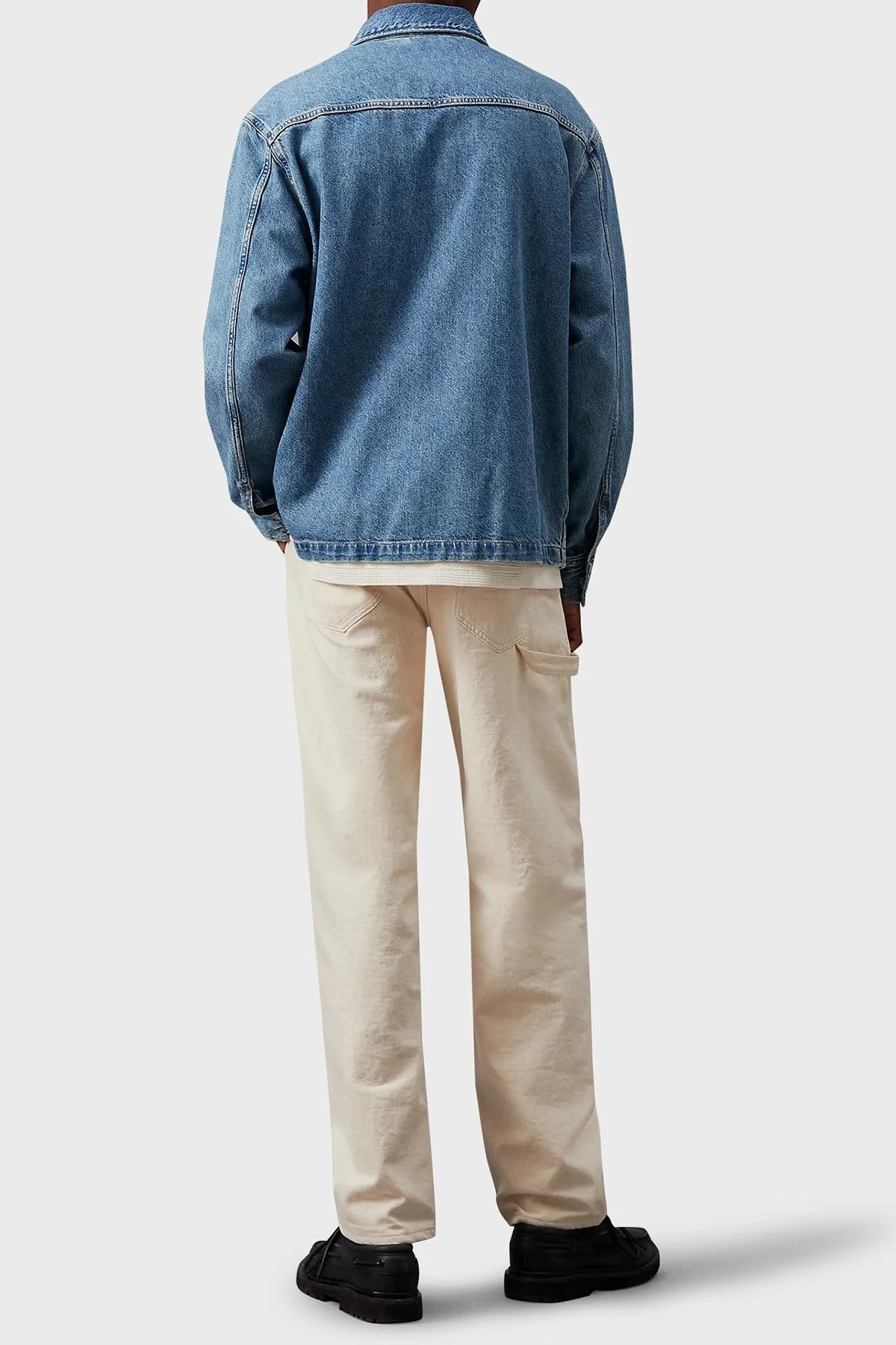 Calvin Klein Pamuklu Regular Fit J30J3257661AA Erkek Kot Gömlek J30J325766 1AA MAVİ - 6